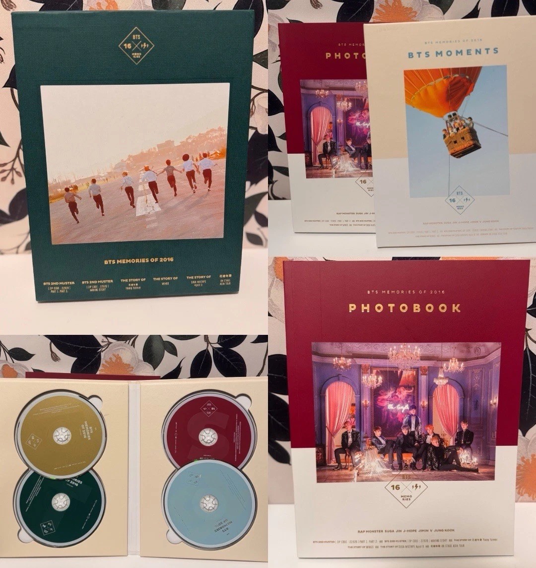BTS OFFICIAL MEMORIES OF 2016 DVD (4 Discs) + Photo book (188pg) OOP Excellent C