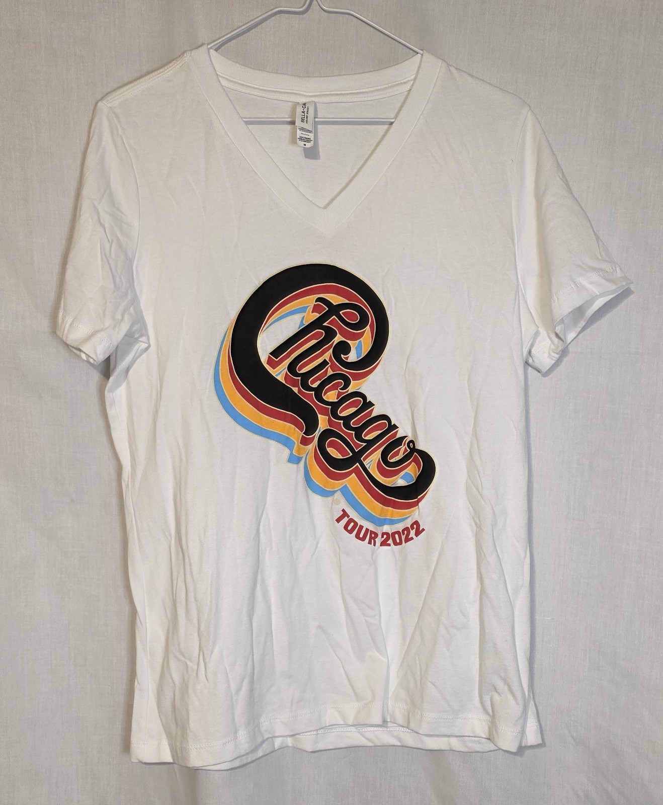 Music Rock~Chicago Tour 2022 Medium T-Shirt – V-Neck Unisex 100% Cotton