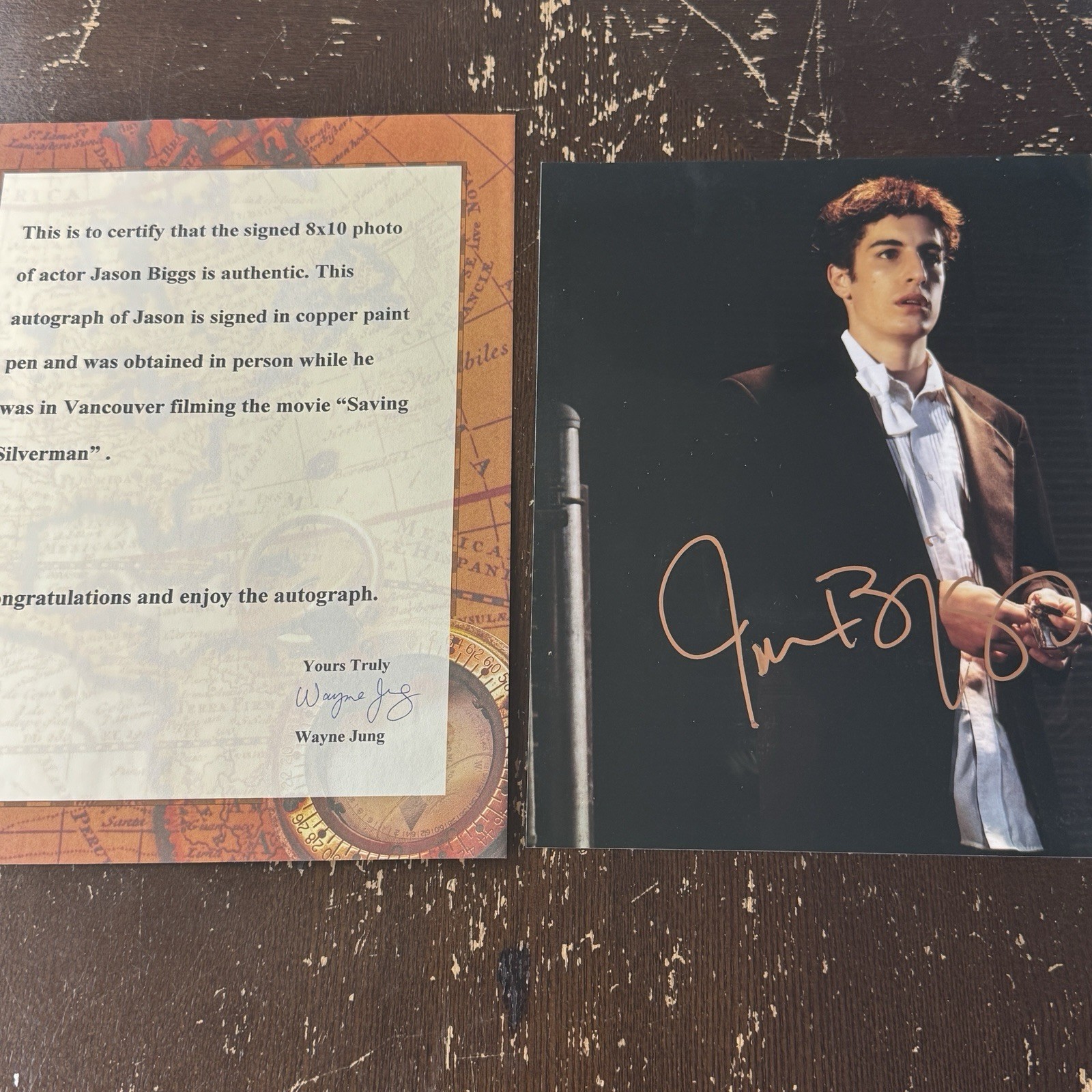 Jason Biggs Signed 8×10 Autograph With COA Vancouver Filming Saving Silverman