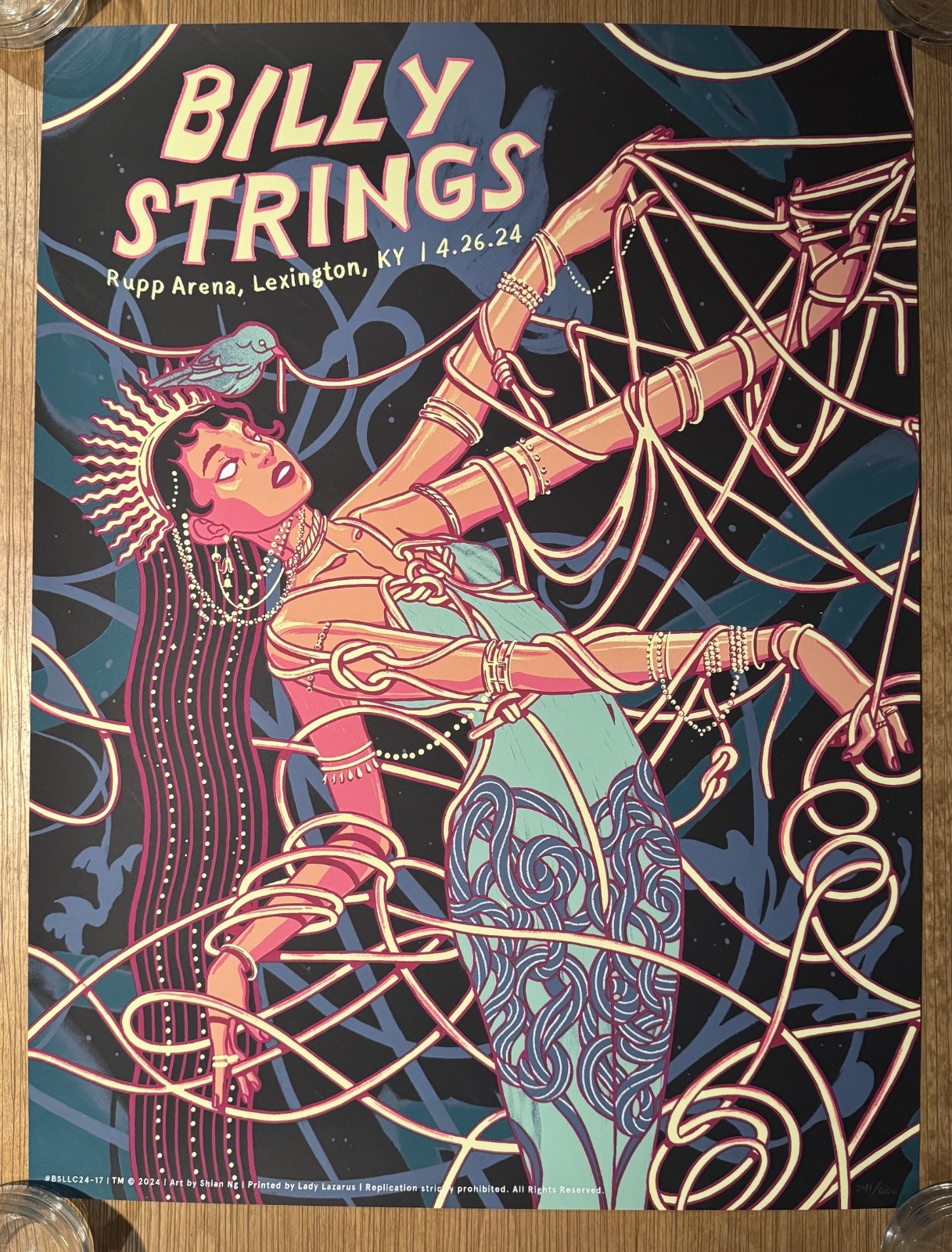 Billy Strings 2024 Rupp Arena Lexington, KY Screen Print Tour Poster