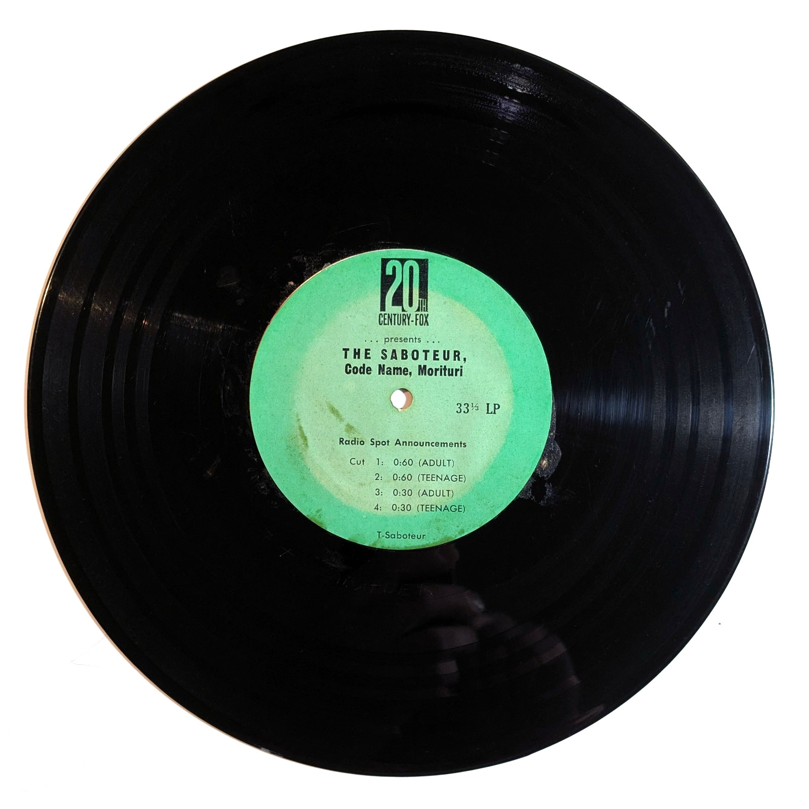 The Saboteur Morituri Marlon Brando Yul Brynner 10″ LP Movie Radio Spots 1965