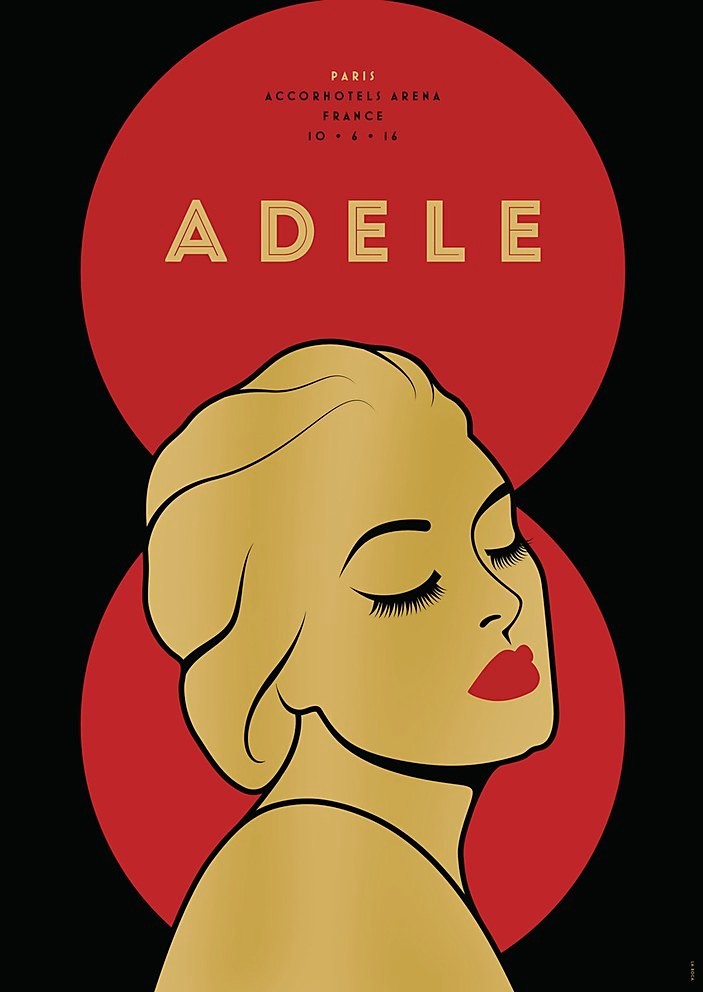 2014 ADELE CONCERT POSTER WALL ART PRINT FRANCE EDITION SIZE 11X17 INCHES