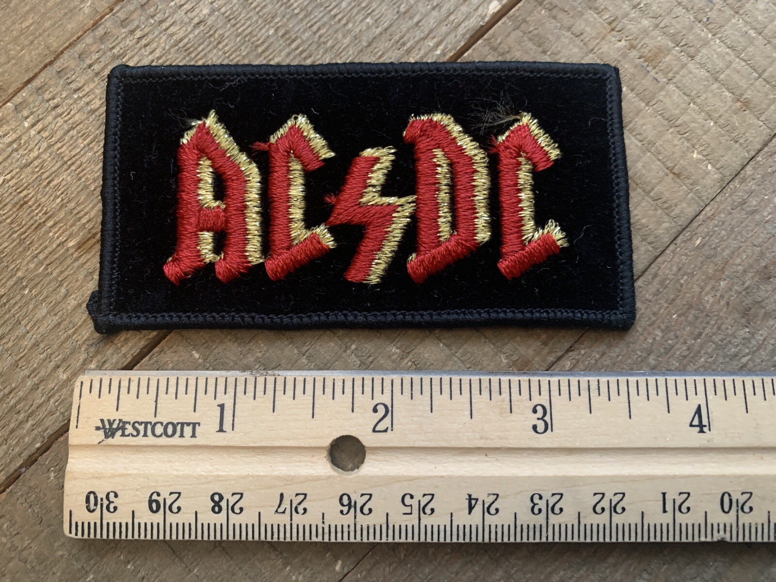 *NEW OLD STOCK* Vintage AC/DC Classic Logo Patch Approx 3.5” x 2” Red Gold Black