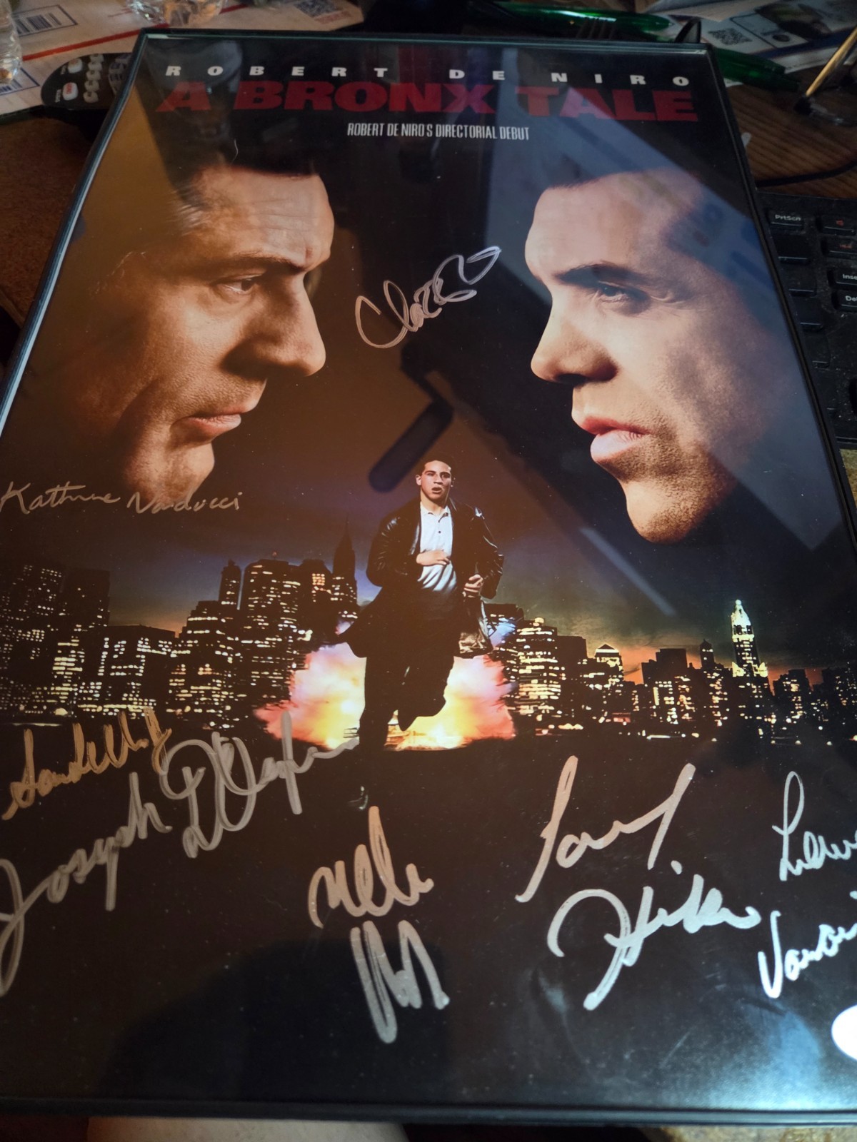A BRONX TALE FRAMED poster SIGNED by CHAZZ PALMINTERI~KATHERINE NARDUCCI+ 5 JSA