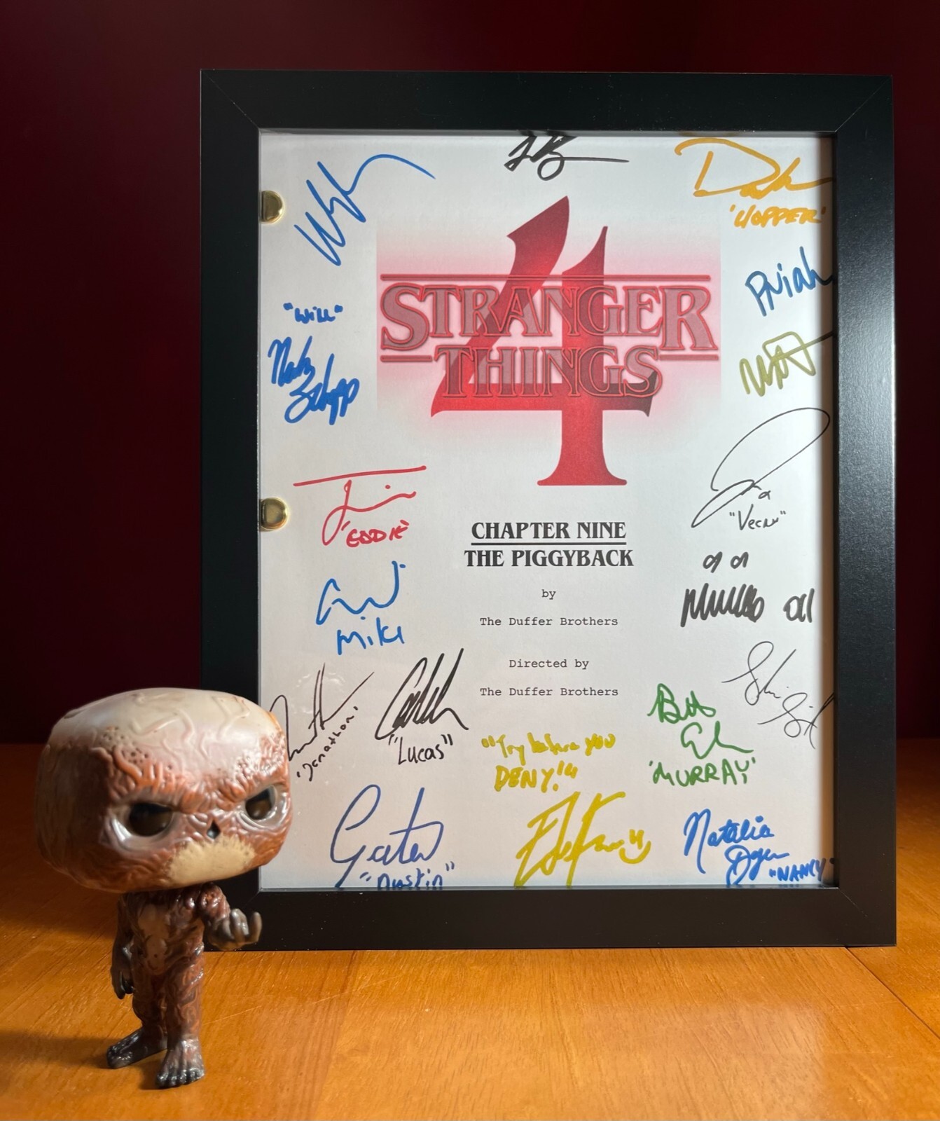 Stranger Things 4 Season Finale Script Signed- The Piggyback- Autograph Reprints