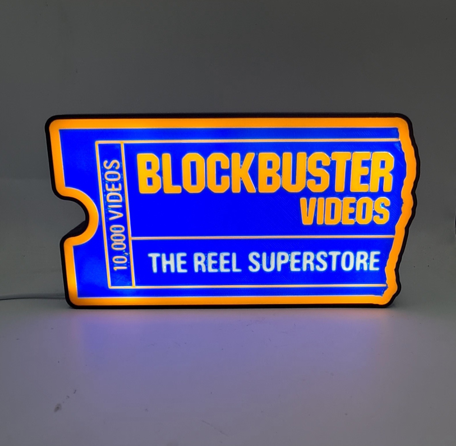 1985 BLOCKBUSTER Logo Video Tape / Game Rental Store Lightbox Sign Shelf Art