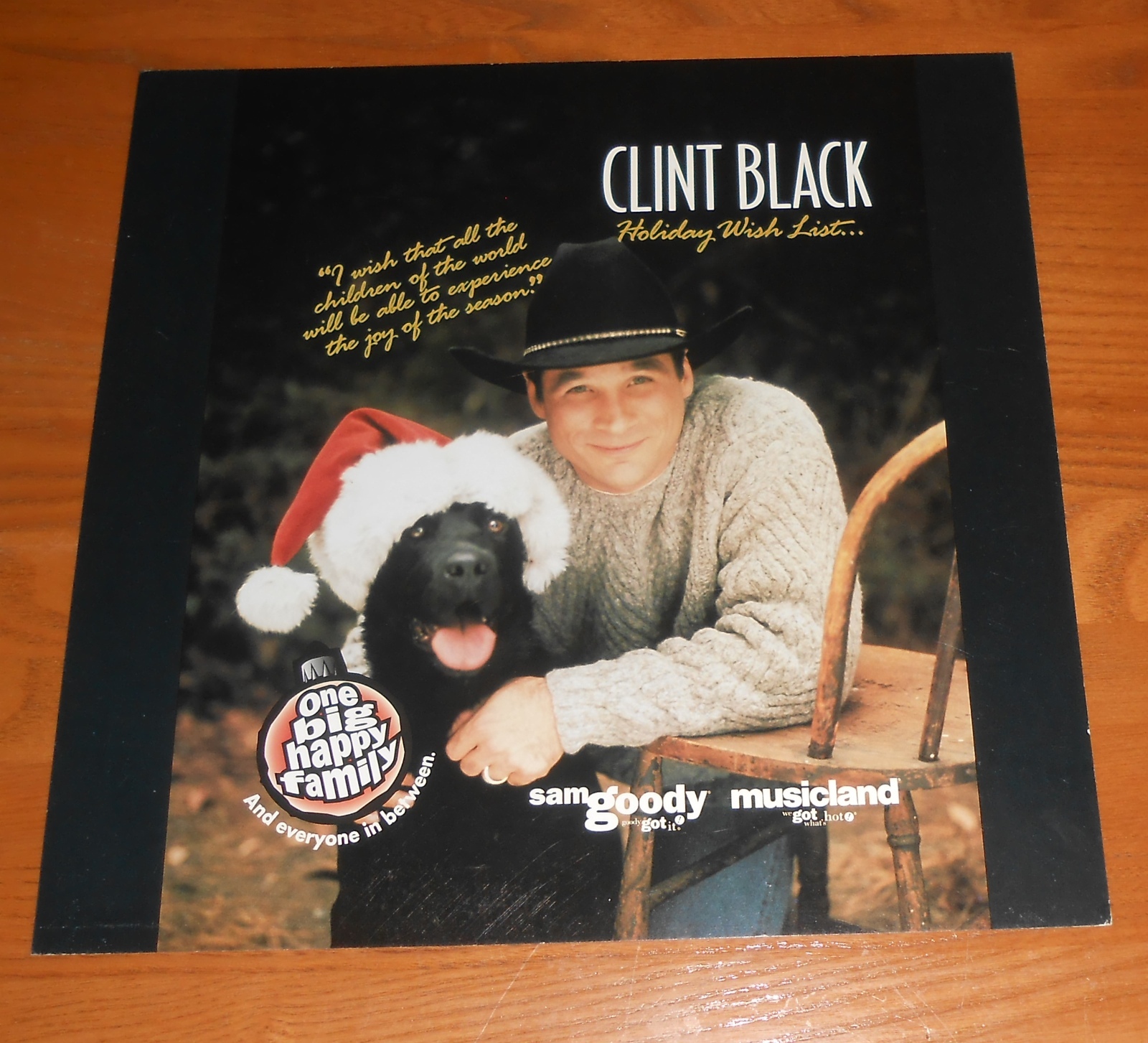 Clint Black Holiday Wish List…Poster Flat Square Promo 12×12 Country Christmas