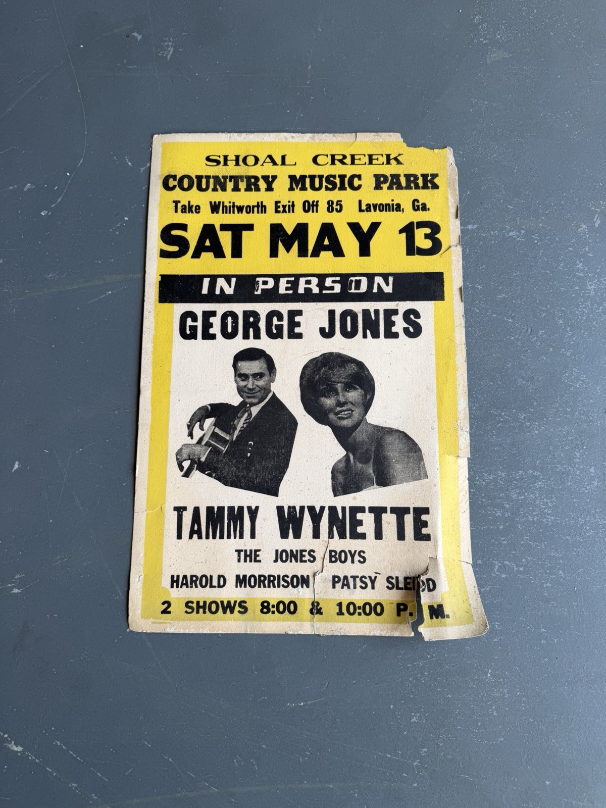 Vintage George Jones and Tammy Wynette Concert Poster 1973 Atlanta GA