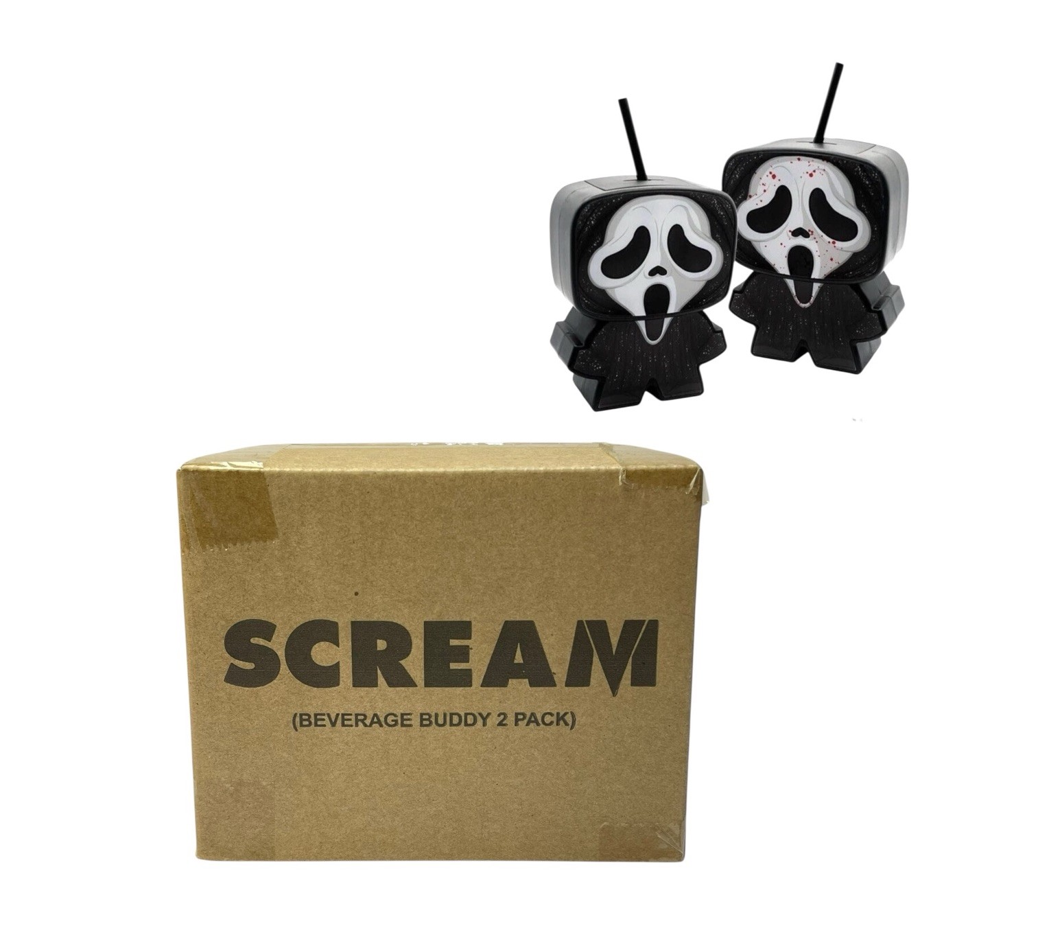Scream VI Cinemark Exclusive Ghostface Beverage Buddy 2 Pack Cups NEW SEALED BOX