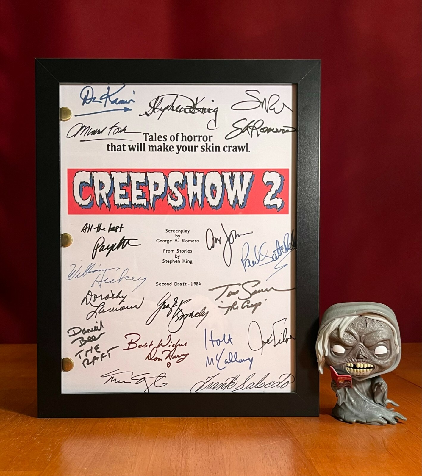 Creepshow 2 Script- 2nd Draft- Includes Pinfall- Cast-Signed- Autograph Reprints