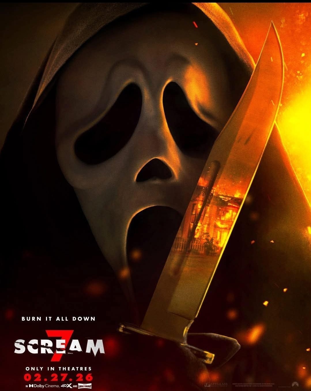 SCREAM 7 Original Movie Poster 2.26.27 Teaser 27×40 DS MINT “Burn It All Down”