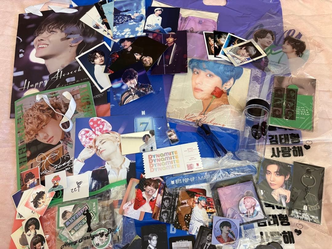 BTS Photo Card Cup Sleeve Shop Bag Keychain Goods Lot 13+ Used