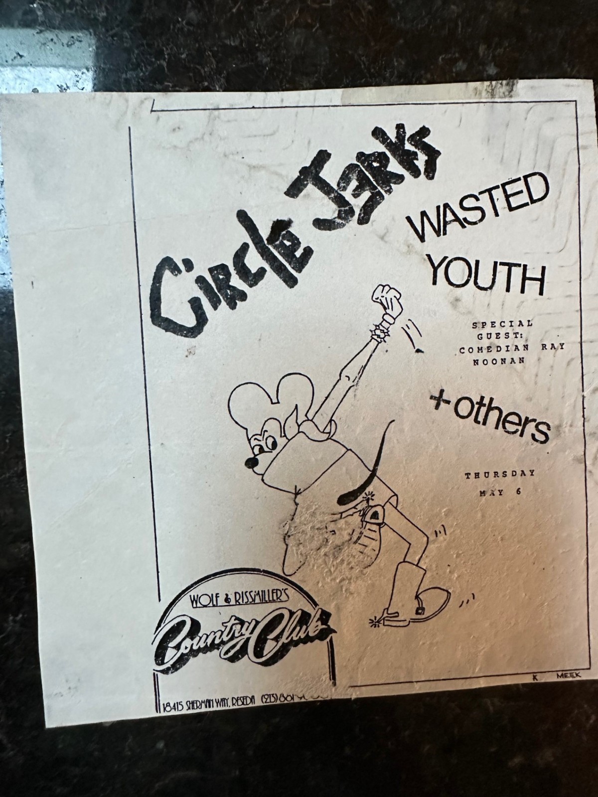 Circle Jerks Rare Original 1980s mini flyer LA Punk