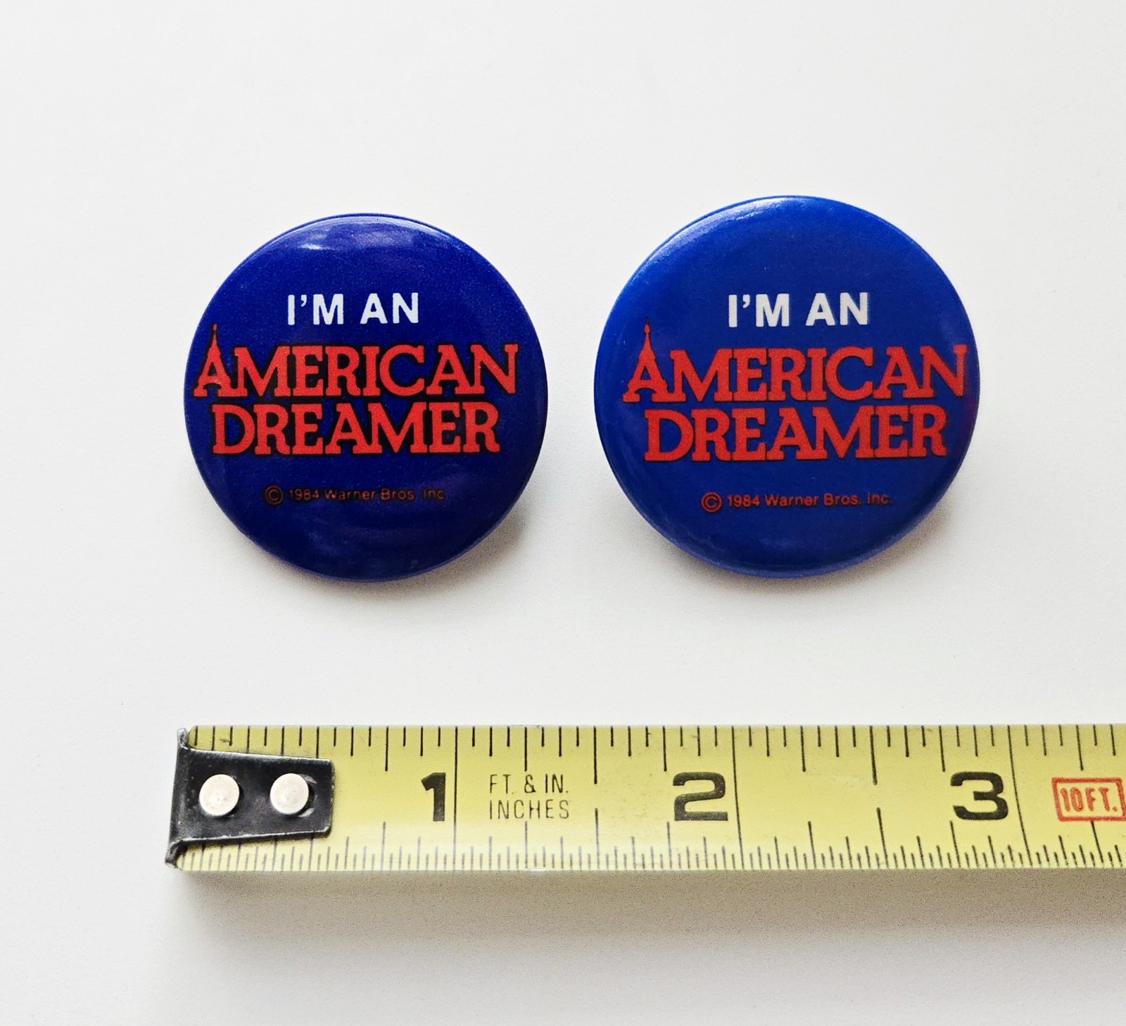 VINTAGE 1984 AMERICAN DREAMER MOVIE PROMO VARIANT BUTTON LOT JOBETH WILLIAMS PIN