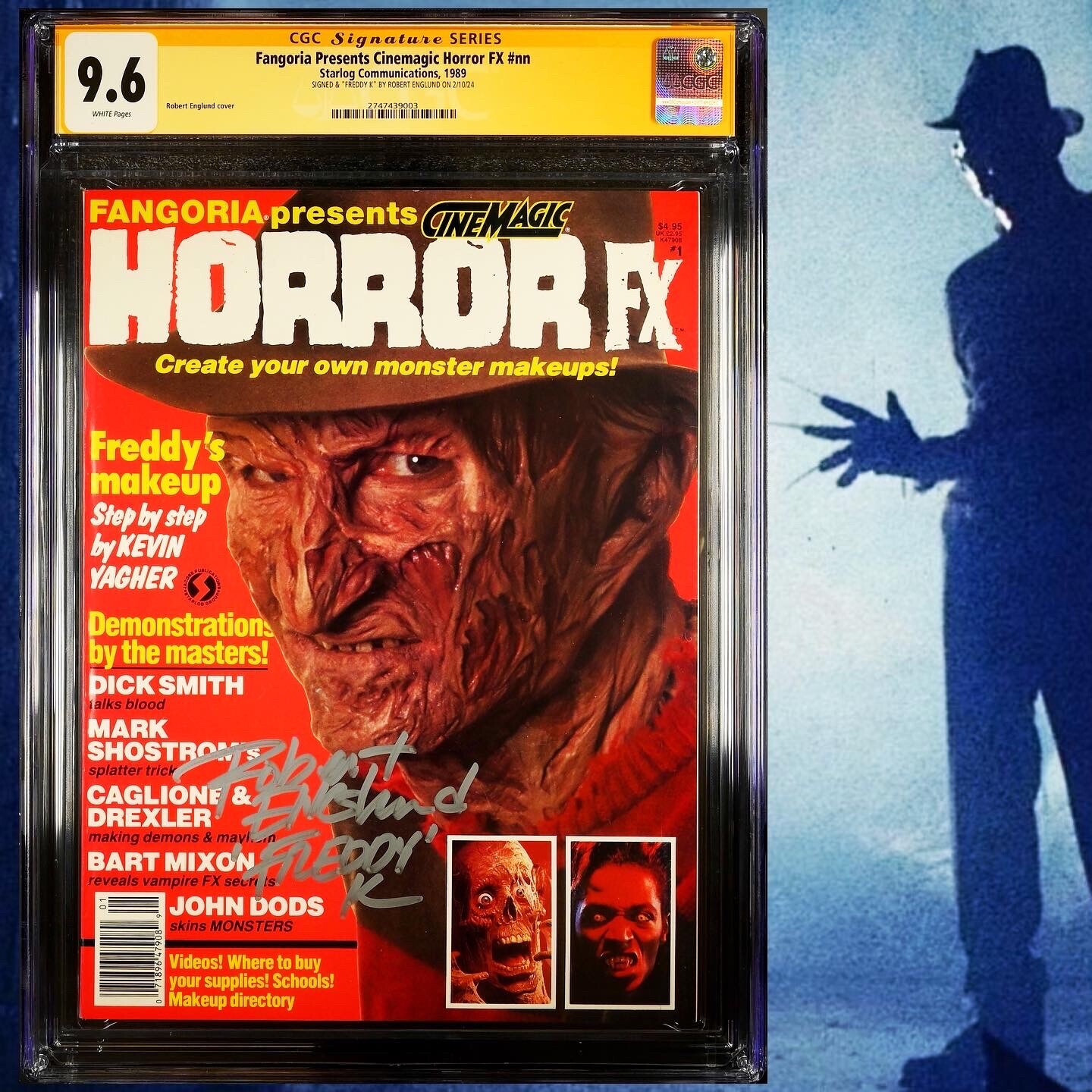 CGC 9.6 SS Fangoria Presents Cinemagic Horror FX #nn signed by Englund 1989
