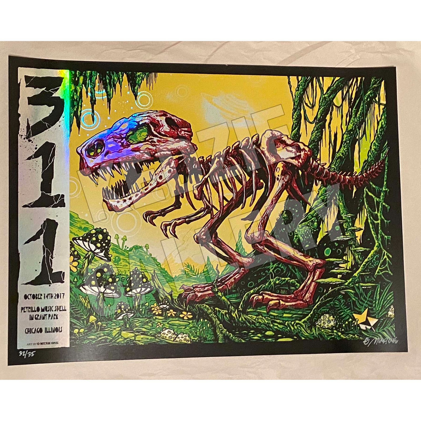 311 2017 10/14 Grant Park Chicago MUNK ONE AP FOIL VARIANT Signed X/35 Poster
