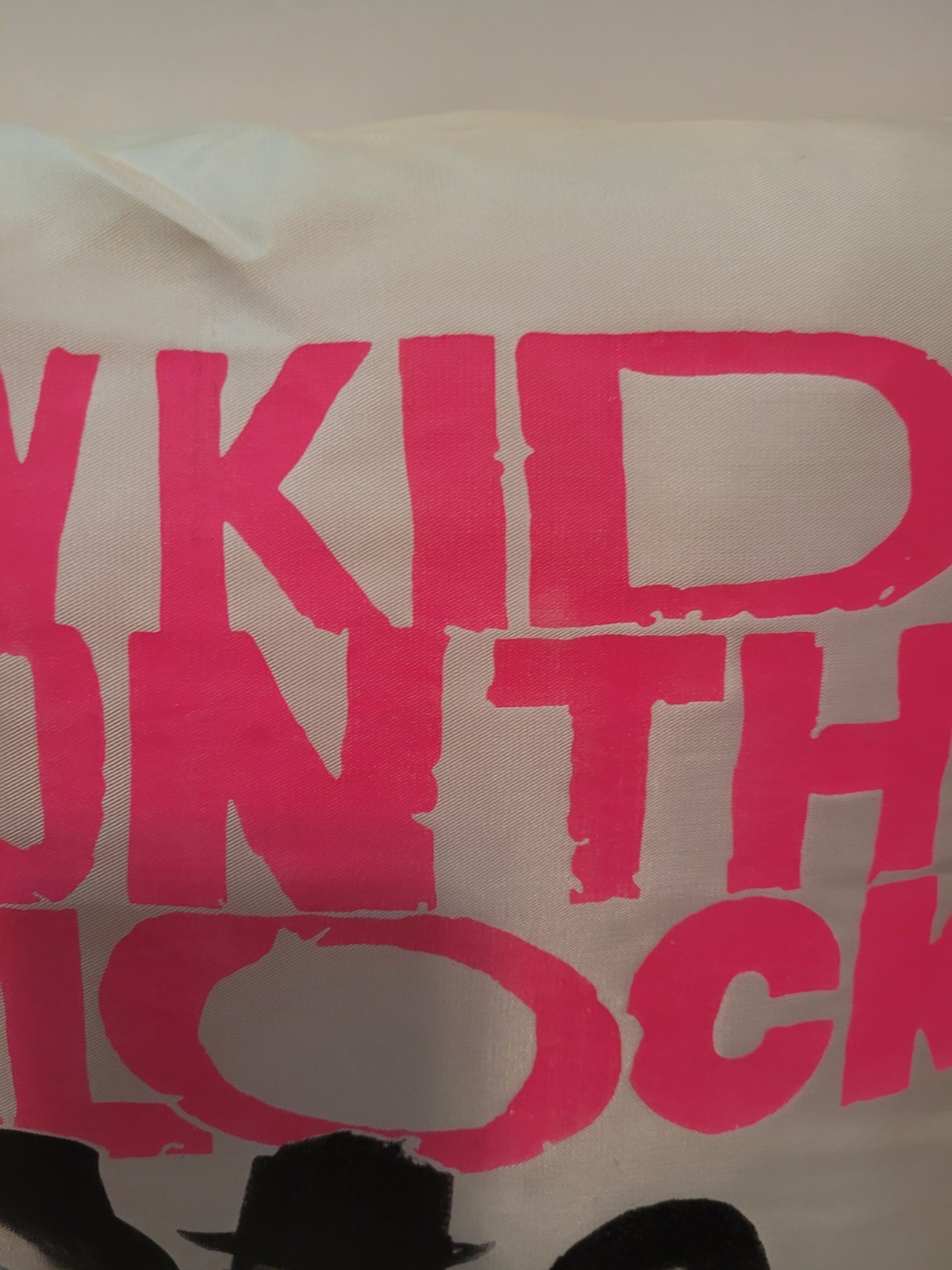 Vintage 1989 New Kids On the Block NKOTB Throw Pillow Big Step Pink Lettering