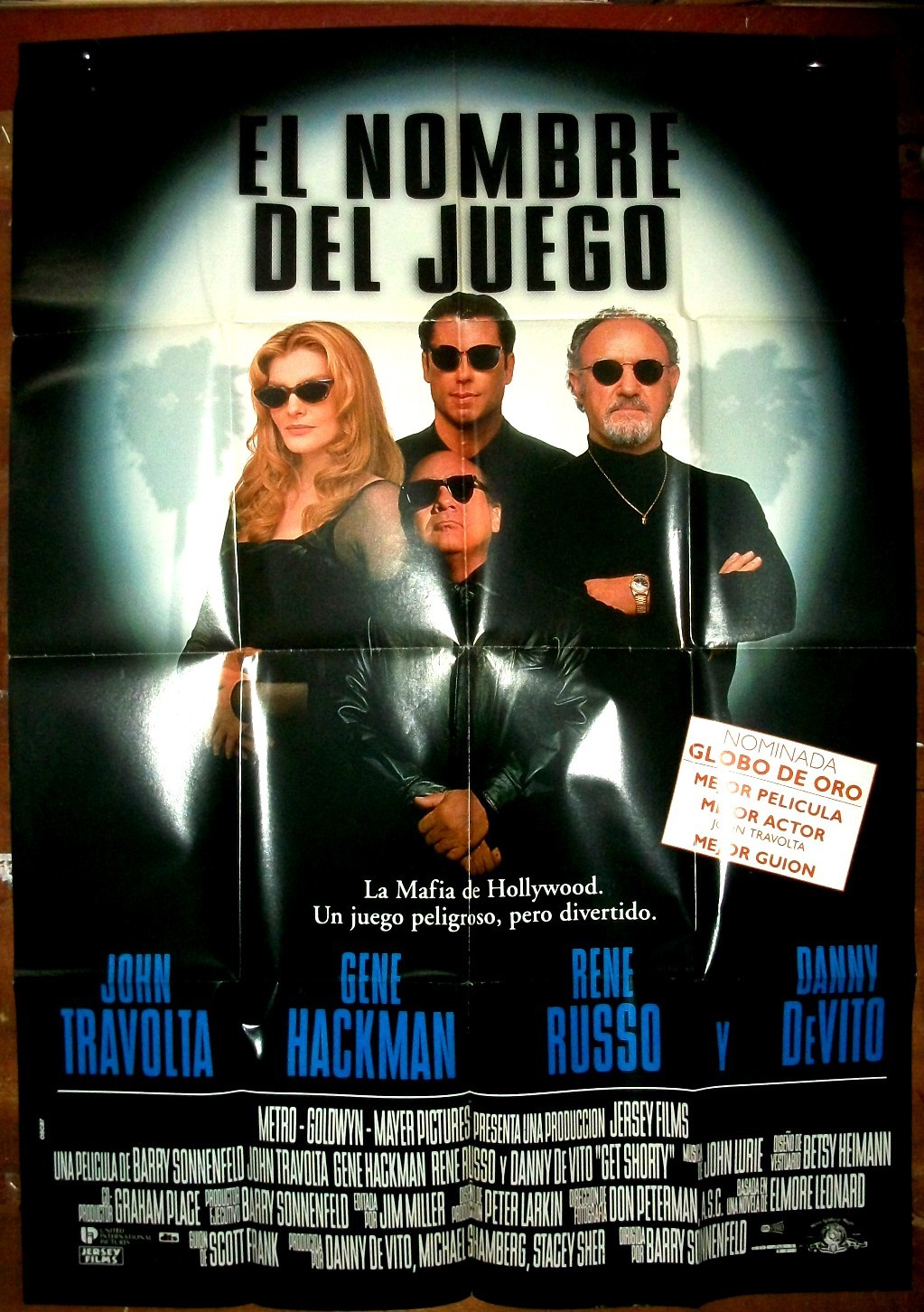 JOHN TRAVOLTA GENE HACKMAN DANNY DeVITO ! orig1SH movie poster 1995 GET SHORTY
