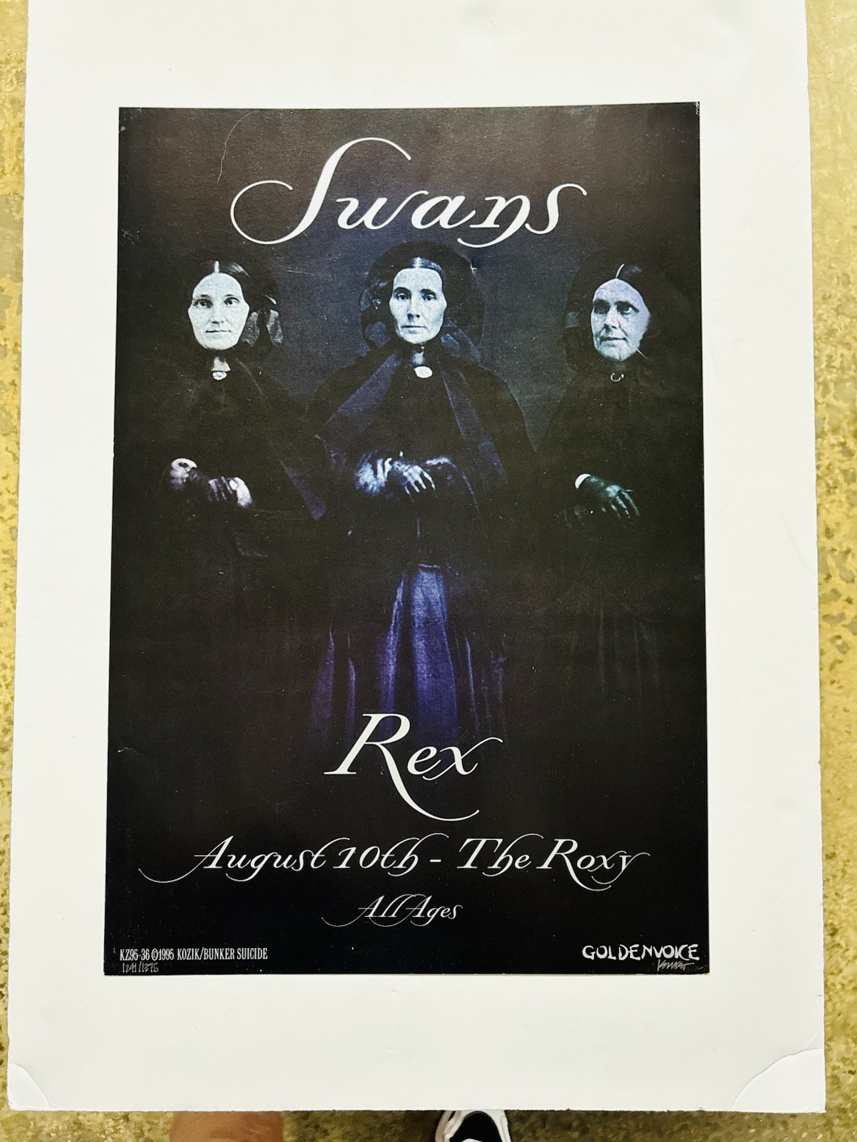 SWANS POSTER VINTAGE KOZIK Gig 1995 Limited SIGNED & Numbered Edition 22” X 15”