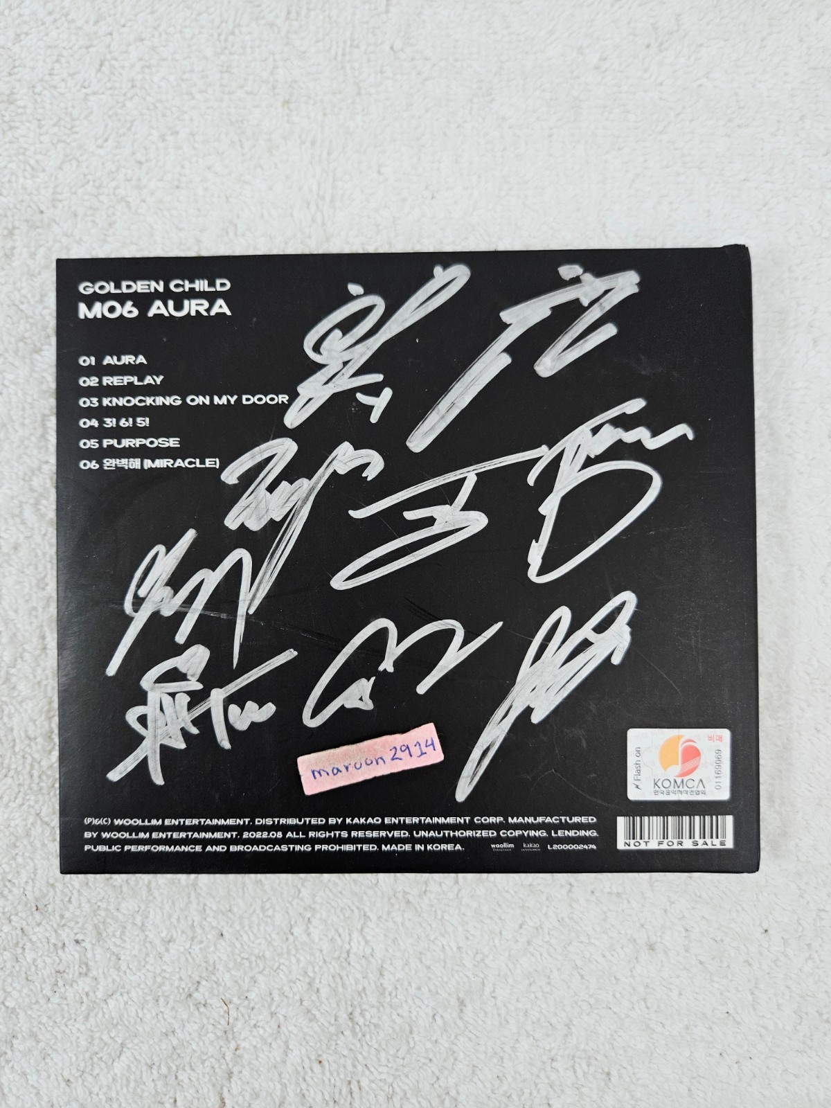 GOLDEN CHILD Aura Signed Promo Album Autographed + Message Kpop [US SELLER]