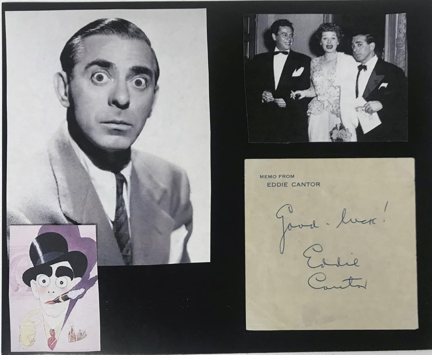 Eddie Cantor (d. 1964) Signed Autographed 8.5×11 Vintage Signature Display