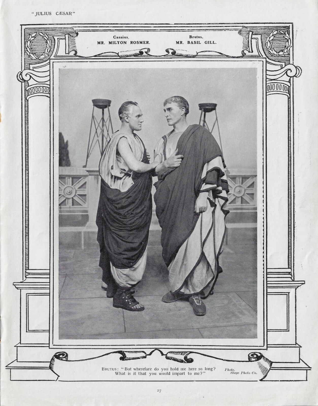 Henry Ainley “JULIUS CAESAR” Clifton Boyne 1920 London “PLAY” Pictorial Magazine