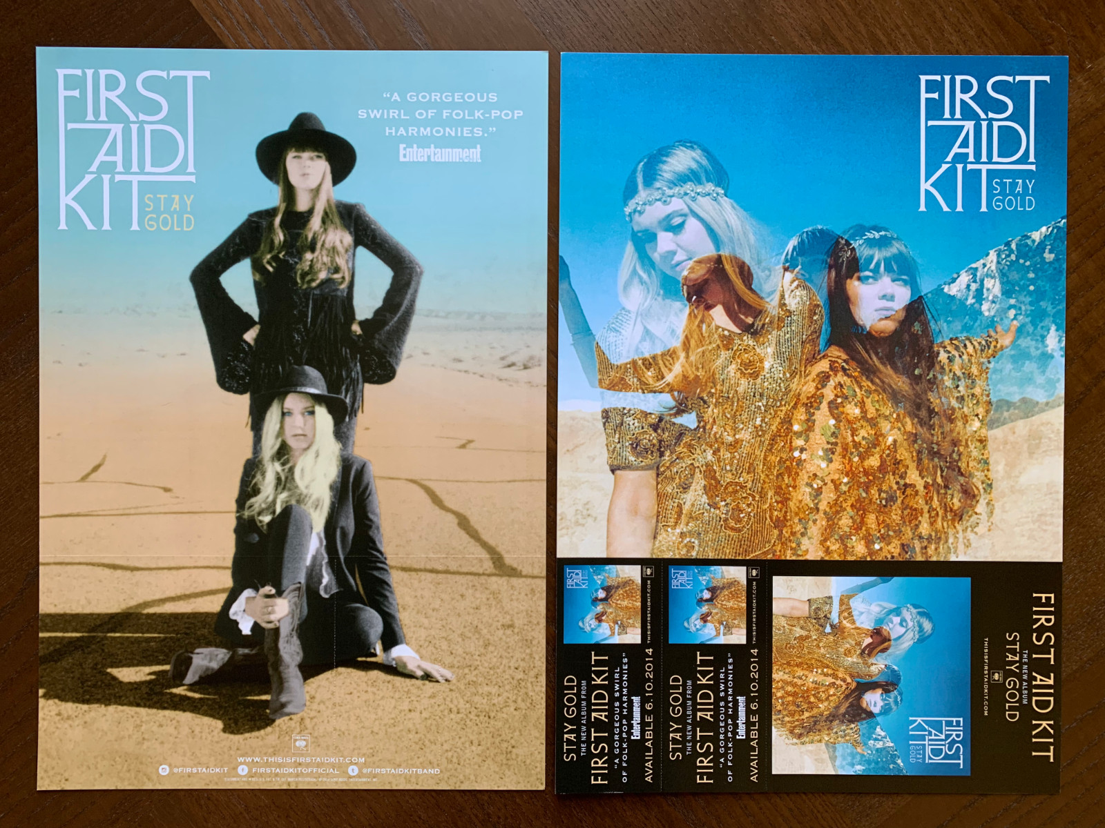 FIRST AID KIT Stay Gold 2-Sided 12×17.5 Poster 2014 PROMOTIONAL ONLY Promo Album