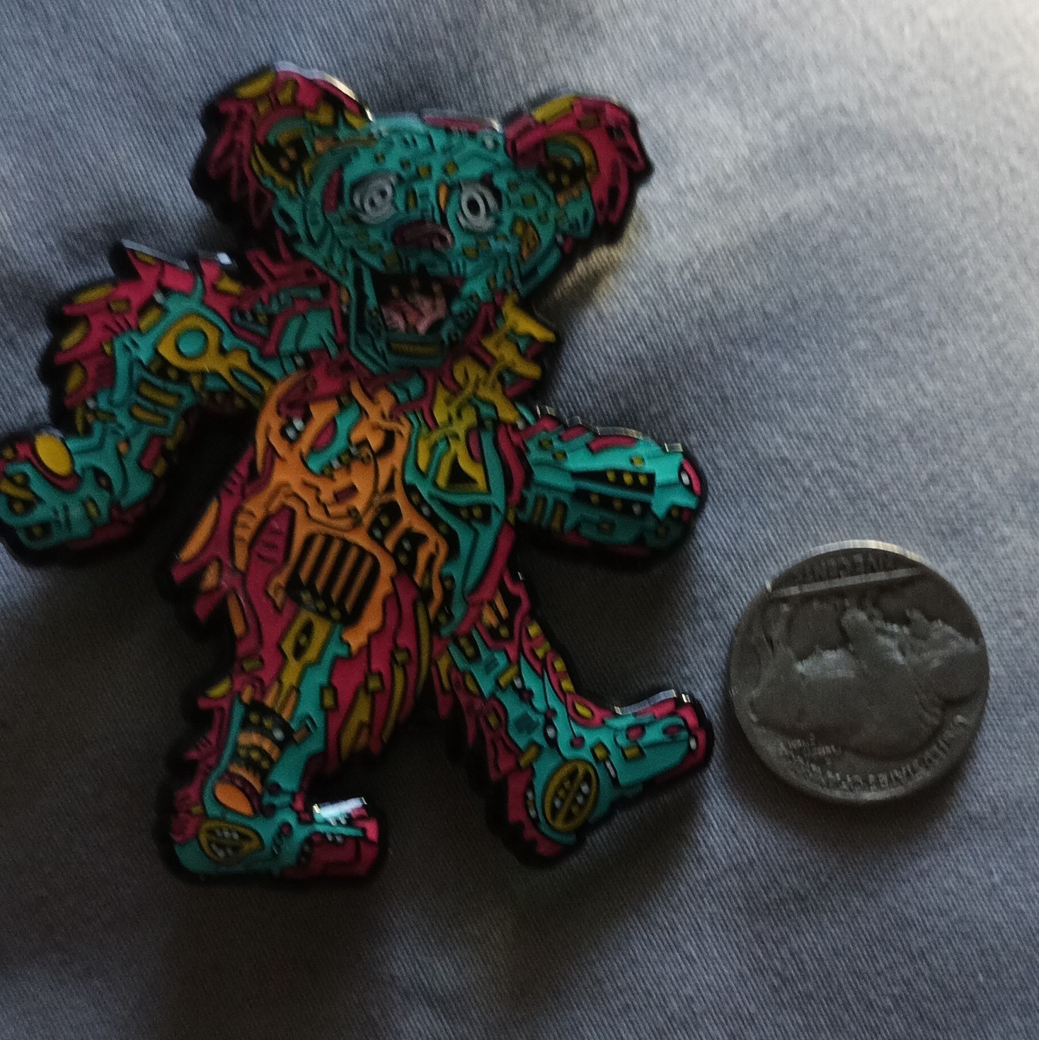 Grateful Dead Dancing Bear Pin by John Shook LE 23/35