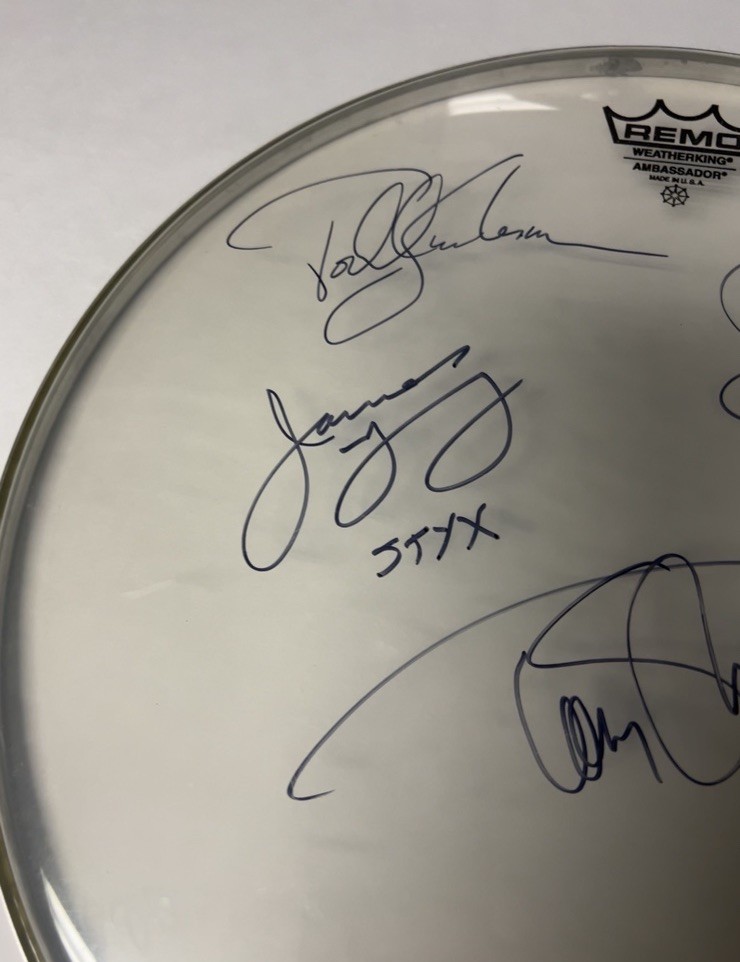 Styx Autographed Drumhead