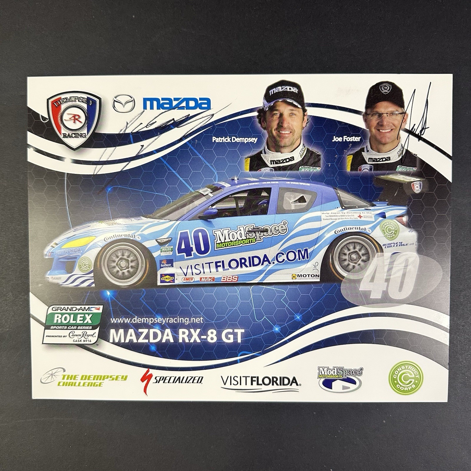Patrick Dempsey Signed Autographed Racing Poster Card