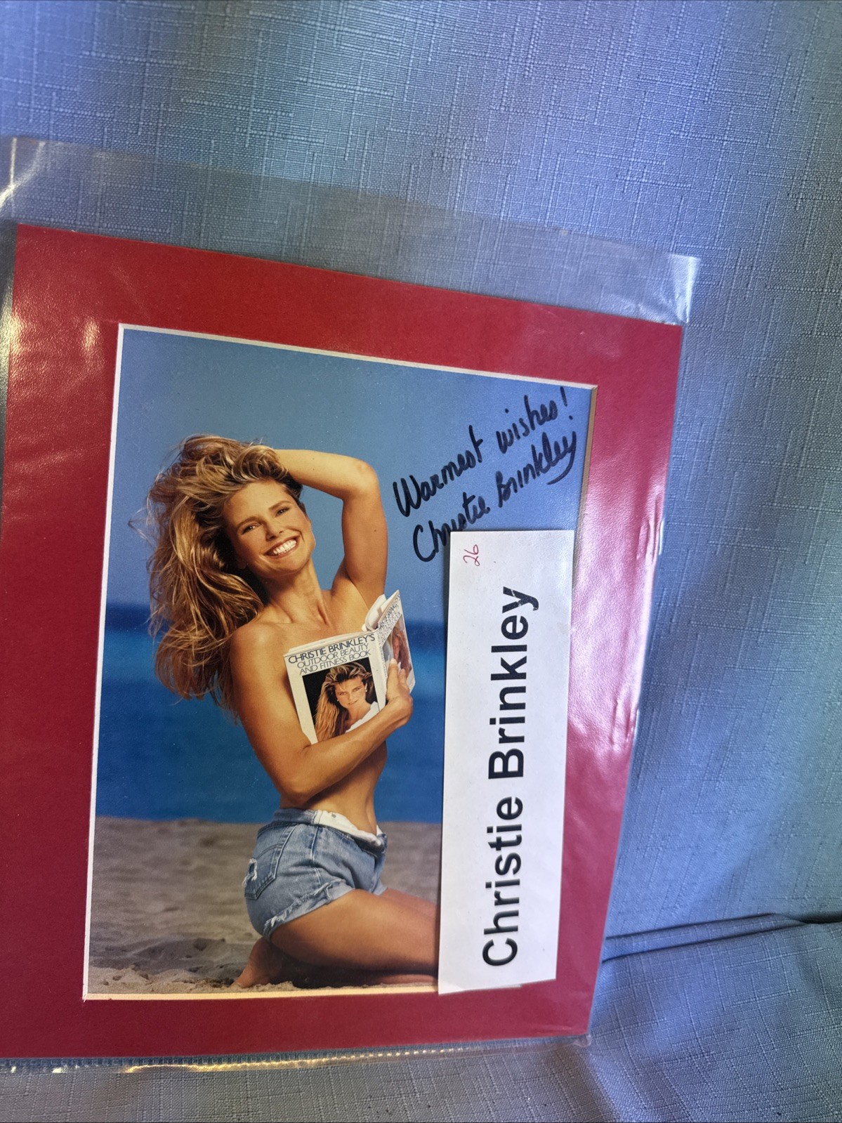 CHRISTIE BRINKLEY SIGNED AUTOGRAPH VACATION PHOTO