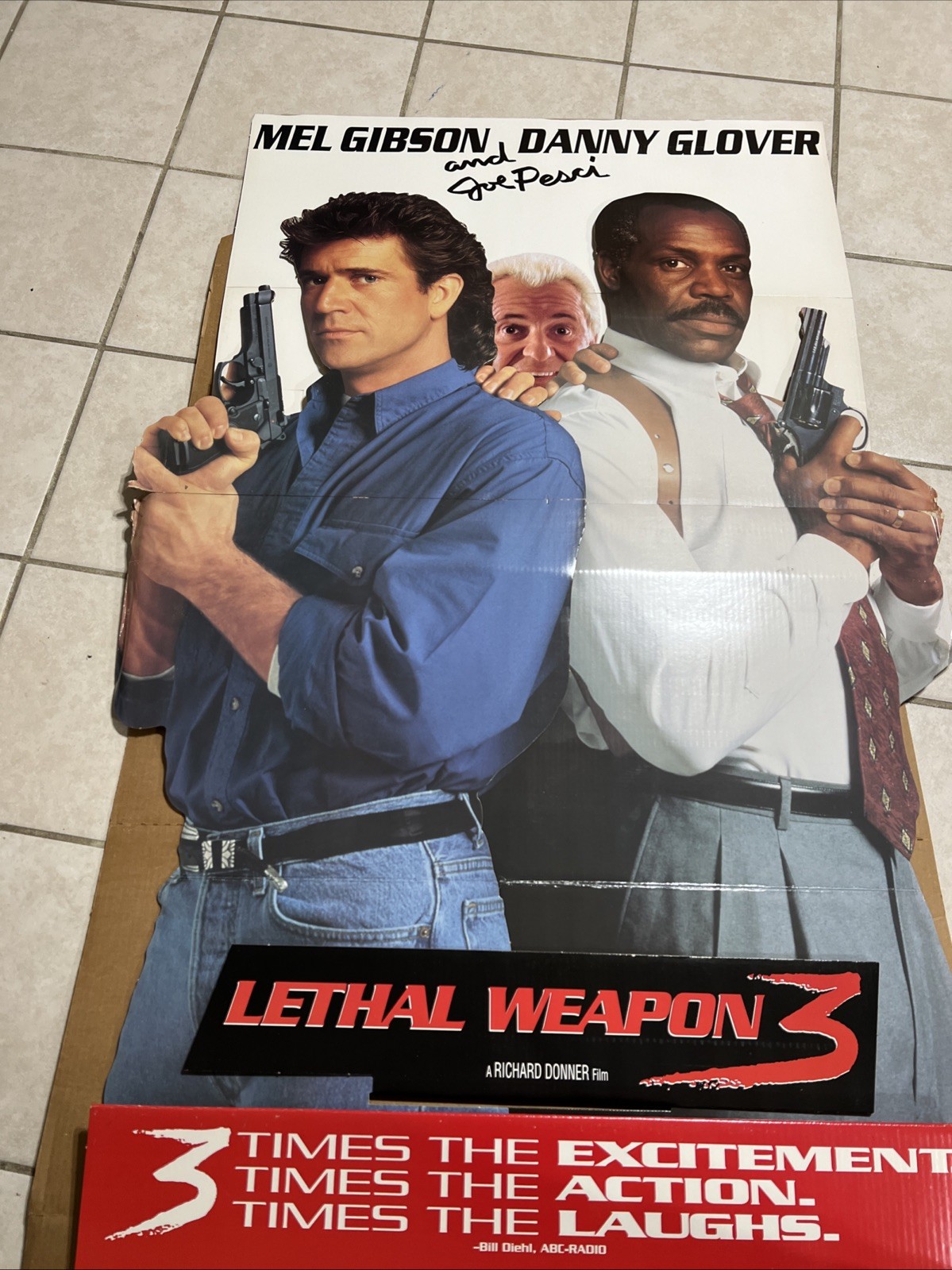 Lethal Weapon 3 Advertising Standee Cardboard Movie Promo Sign Blockbuster