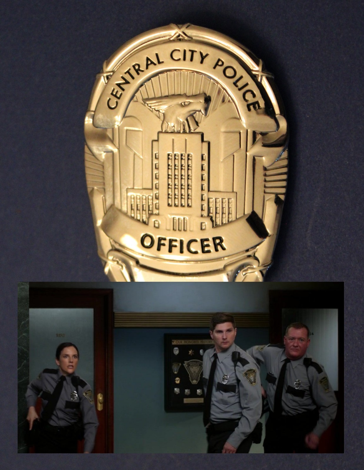 The Flash original screen used prop Central City Officer DC TV Arrow Supergirl