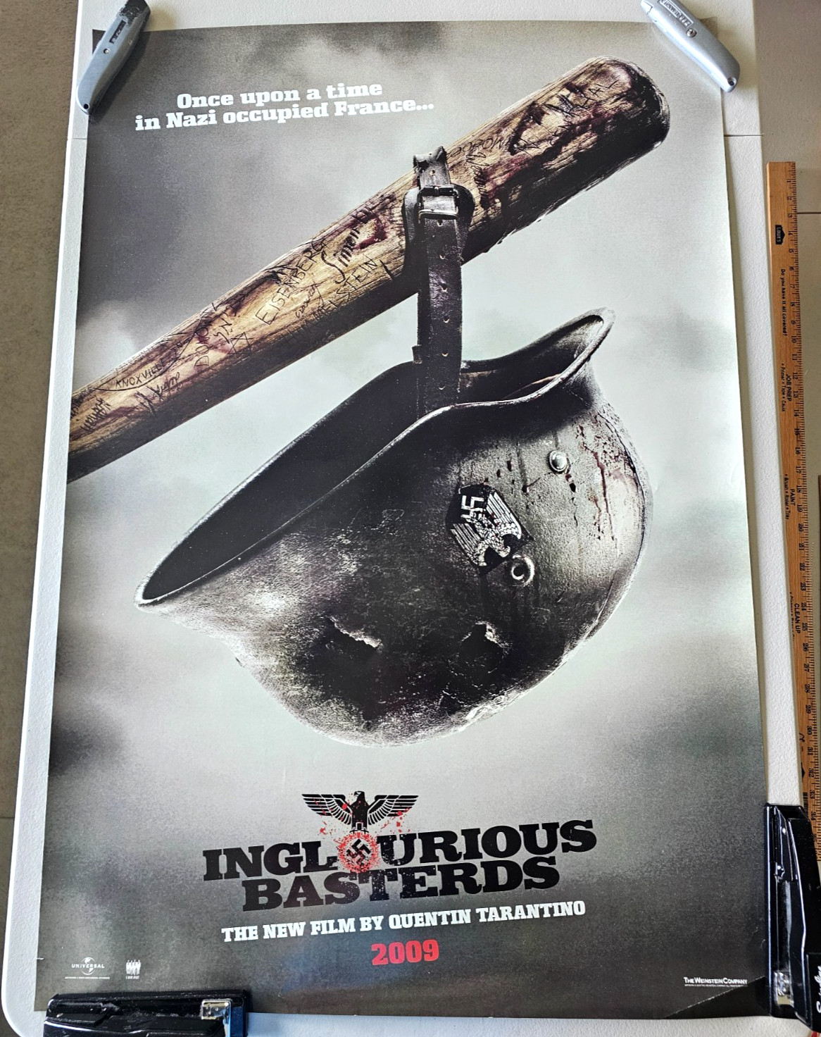 INGLOURIOUS BASTERDS ORIGINAL ROLLED DOUBLE SIDED 27X40 MOVIE POSTER 2008 HELMET