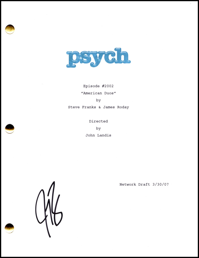 James Roday Signed Autograph Psych Full Pilot Script Screenplay – Shawn Spencer