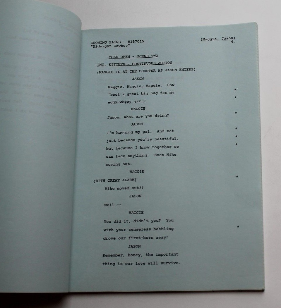 GROWING PAINS / 1990 TV Show Script, Season 6 Episode 2 “Midnight Cowboy”