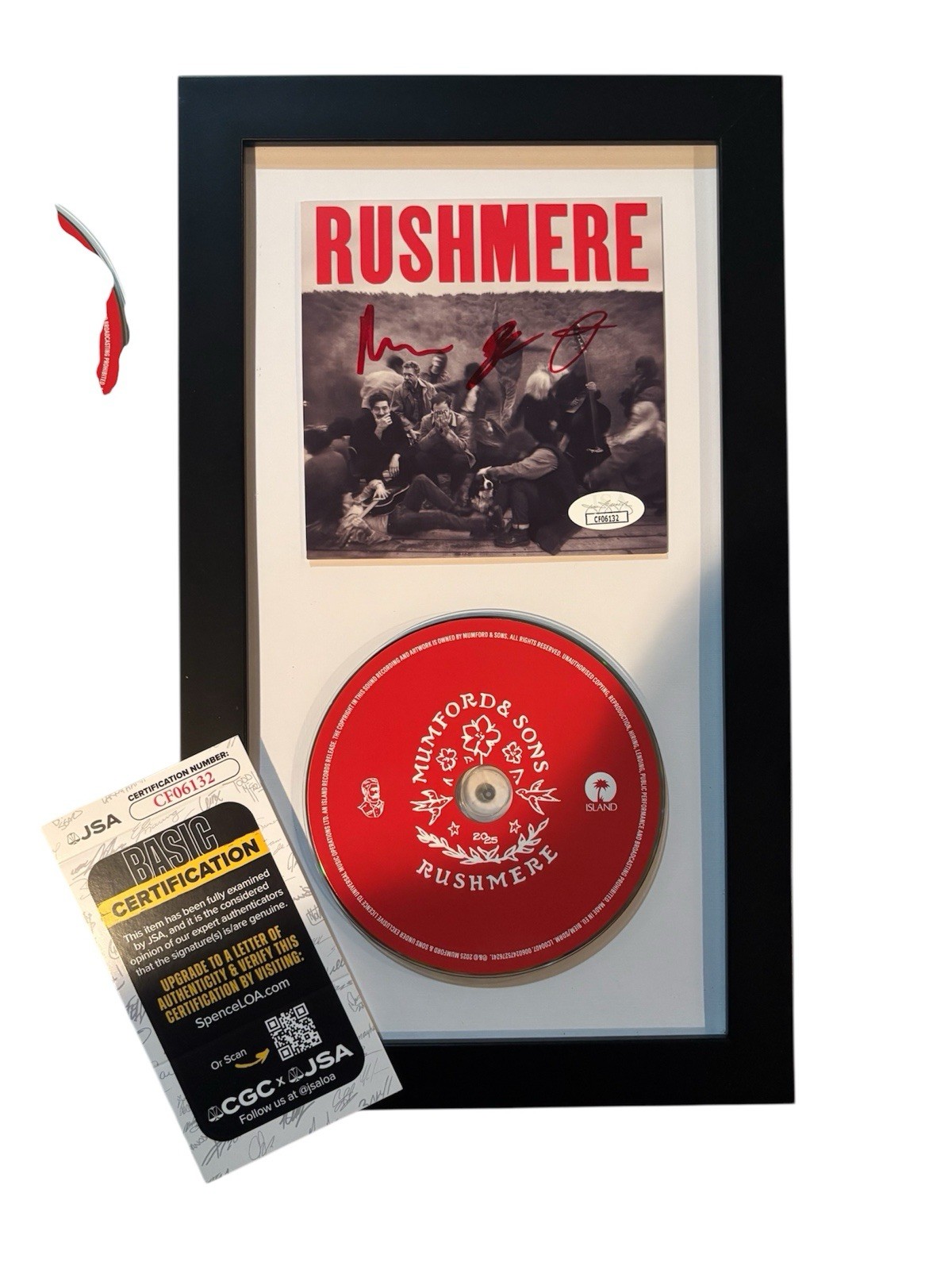 MUMFORD & SONS RUSHMERE Signed CD Framed Display and JSA COA Marcus +2