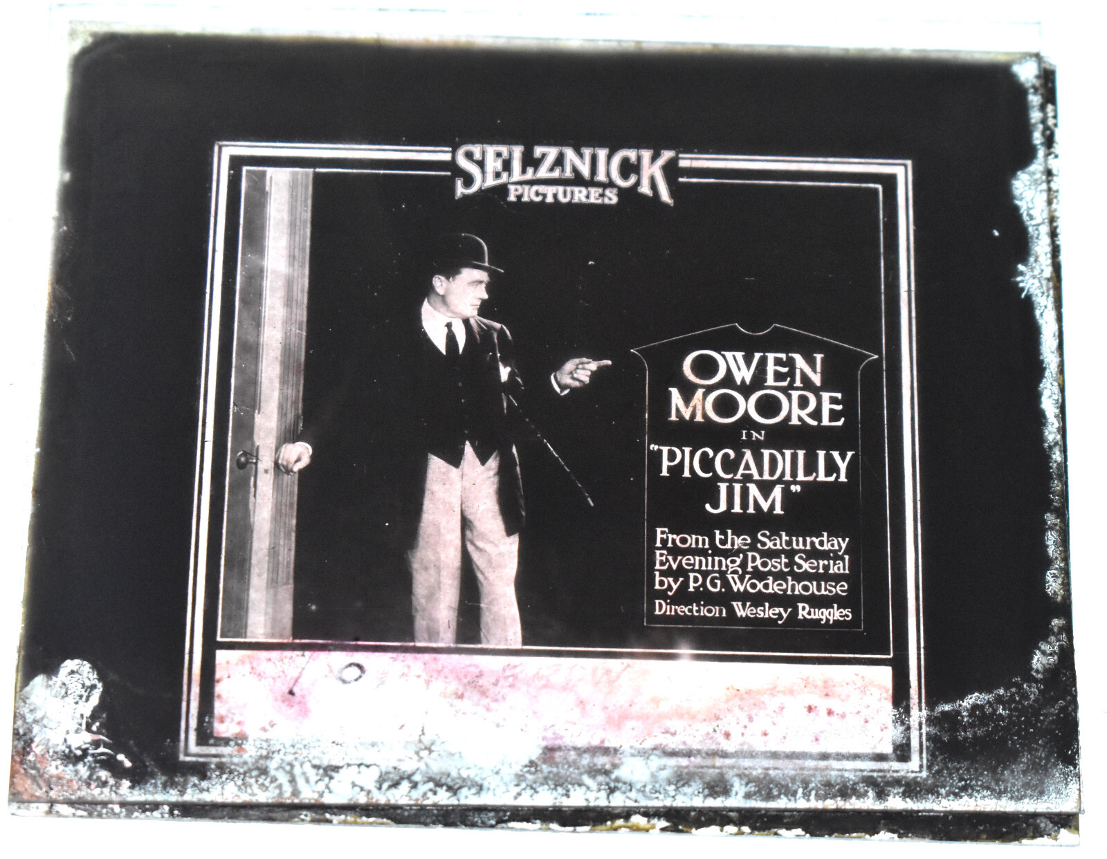 Vintage 1919 PICCADILLY JIM Owen Moore Film Movie Magic Lantern Glass Slide