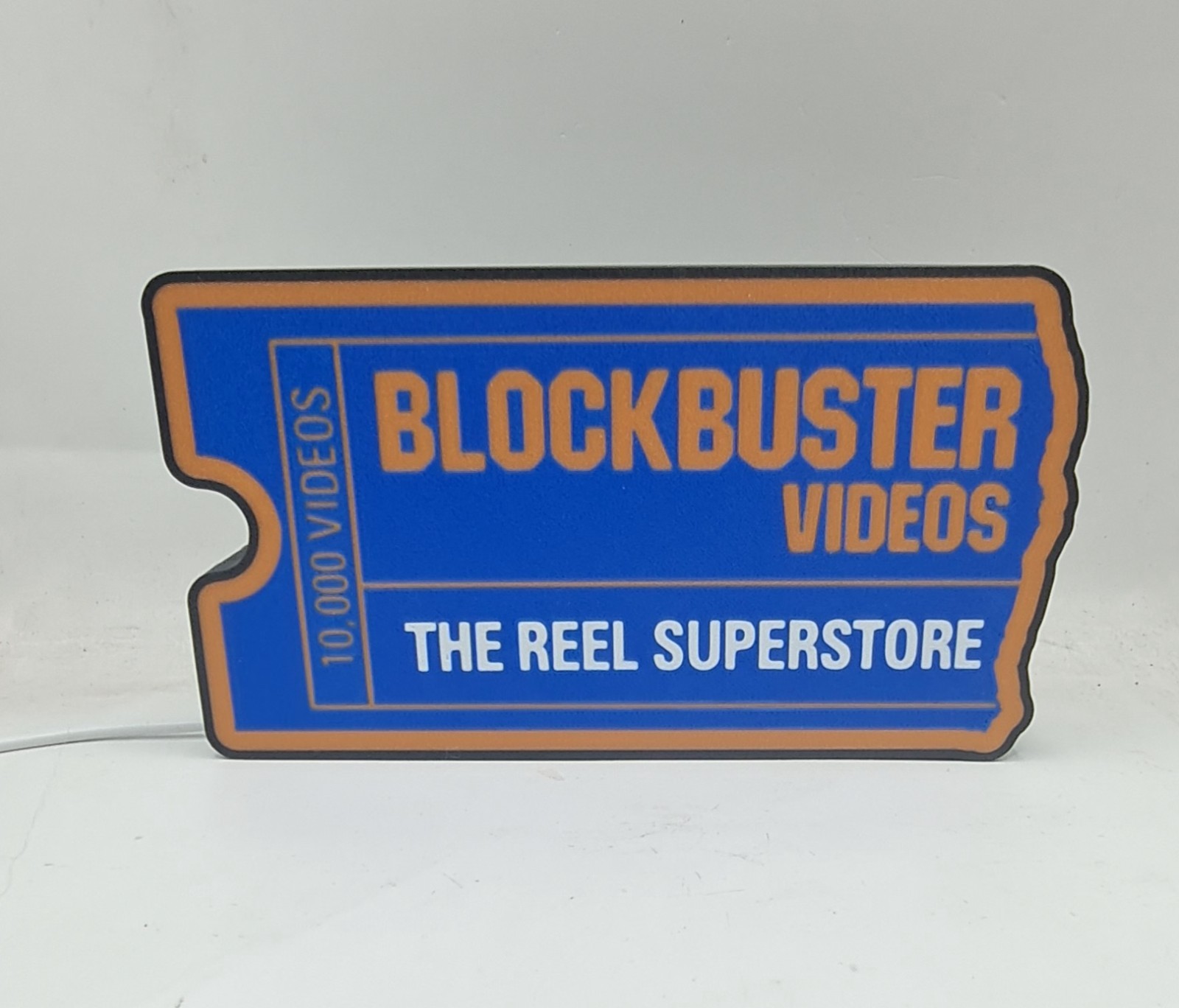 1985 BLOCKBUSTER Logo Video Tape / Game Rental Store Lightbox Sign Shelf Art
