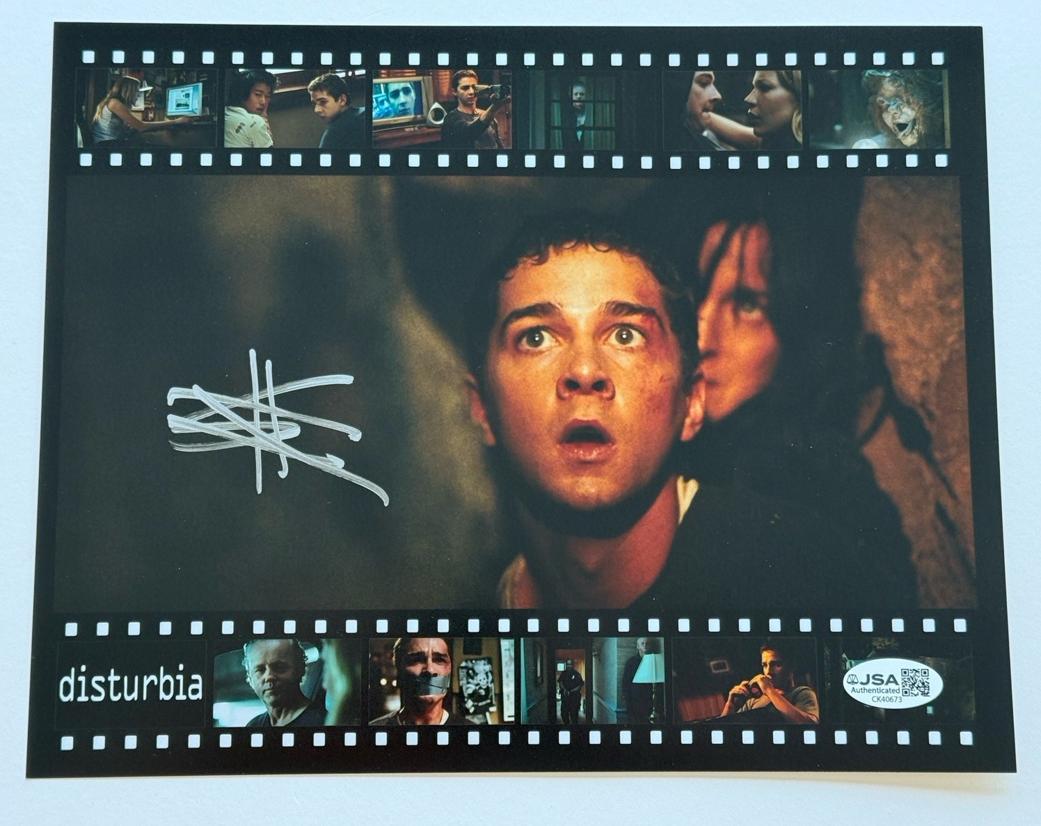 Shia LaBeouf SIGNED Disturbia 8×10 photo EXACT PROOF Holes Transformers JSA A