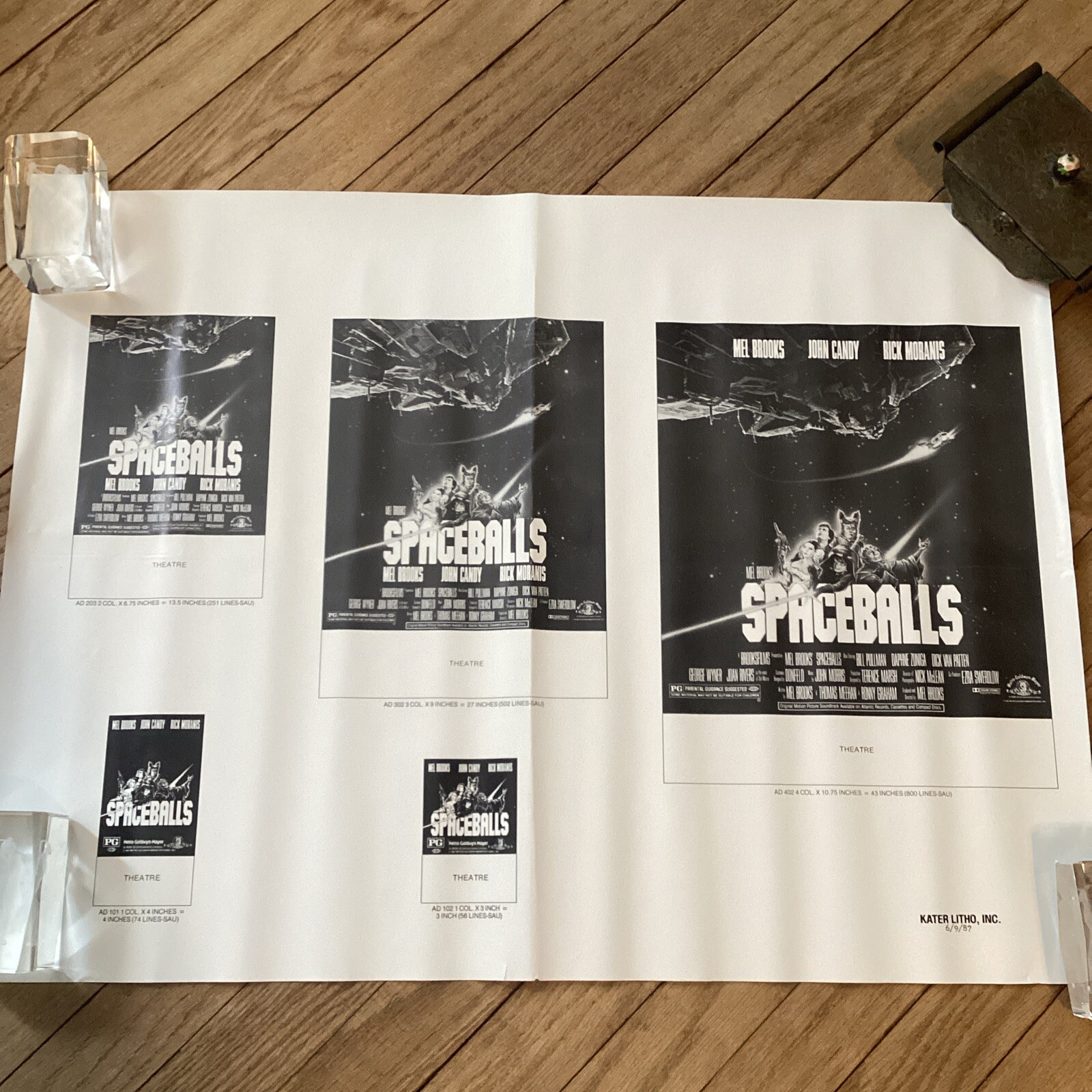 Original 1987 SpaceBalls 23.5×18” Movie Newspaper Advertising Slick Mel Brooks