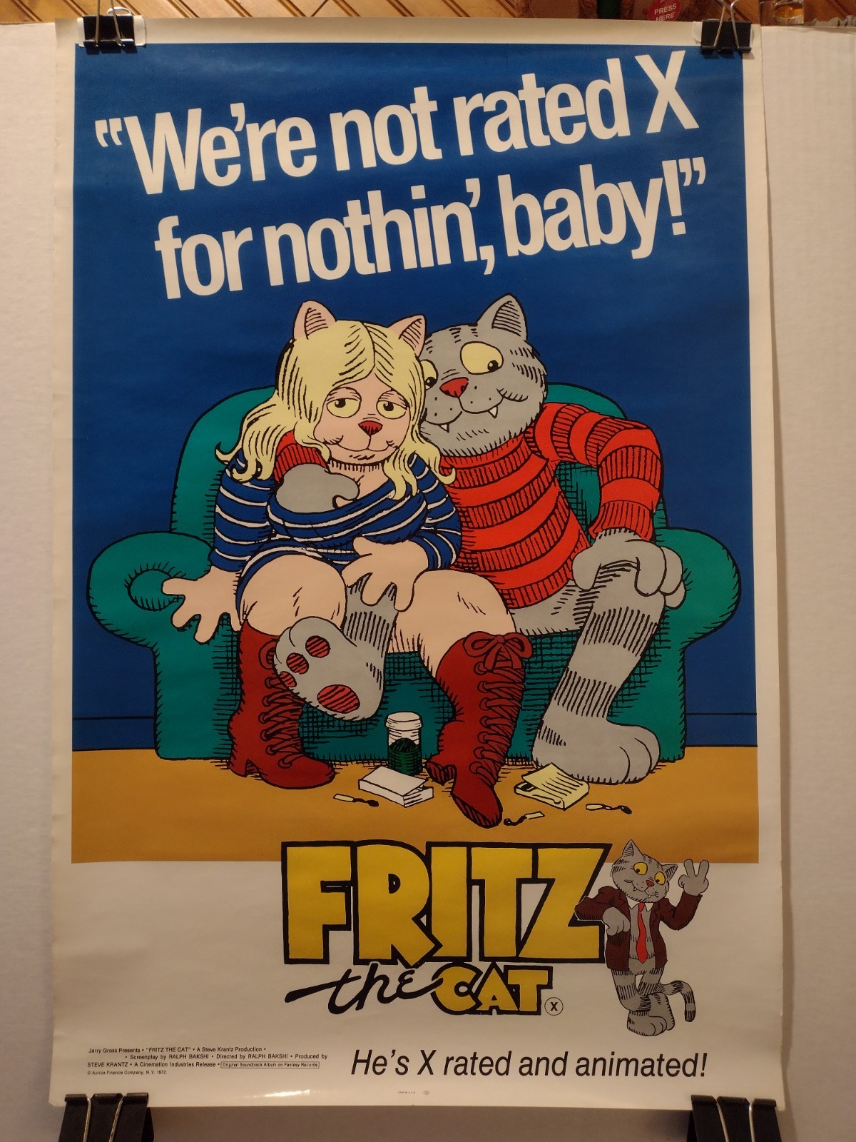 FRITZ the CAT ORIGINAL Poster 1972 ROLLED!