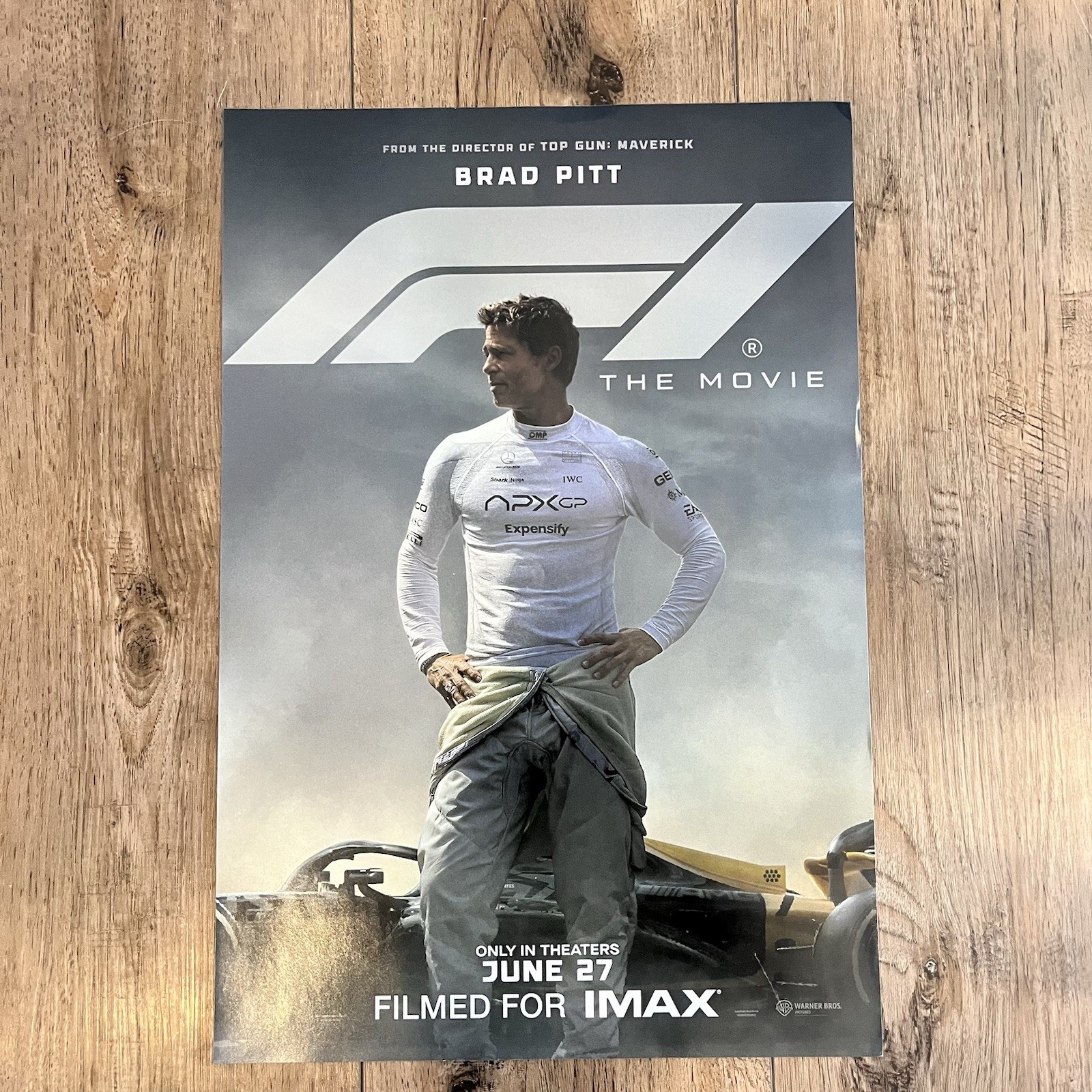 F1 The Movie Promo Poster 17×11.5 Brad Pitt