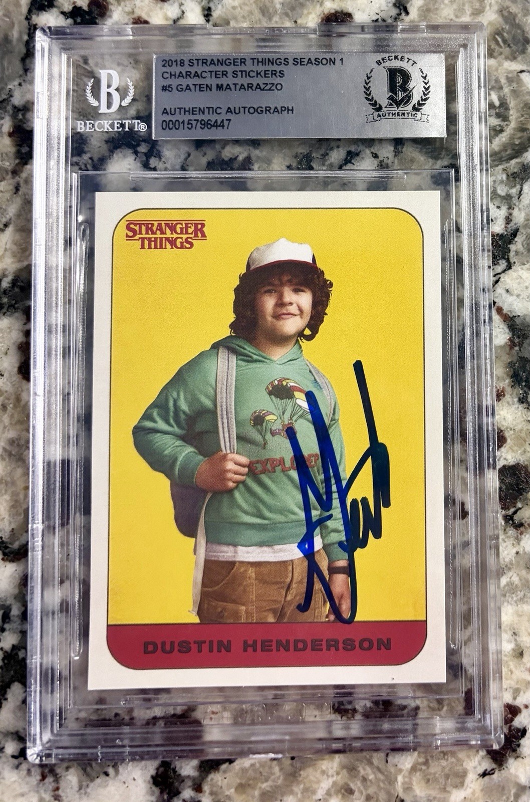 Gaten Matarazzo SIGNED 2018 Topps Stranger Things Dustin Rookie Card- BGS COA