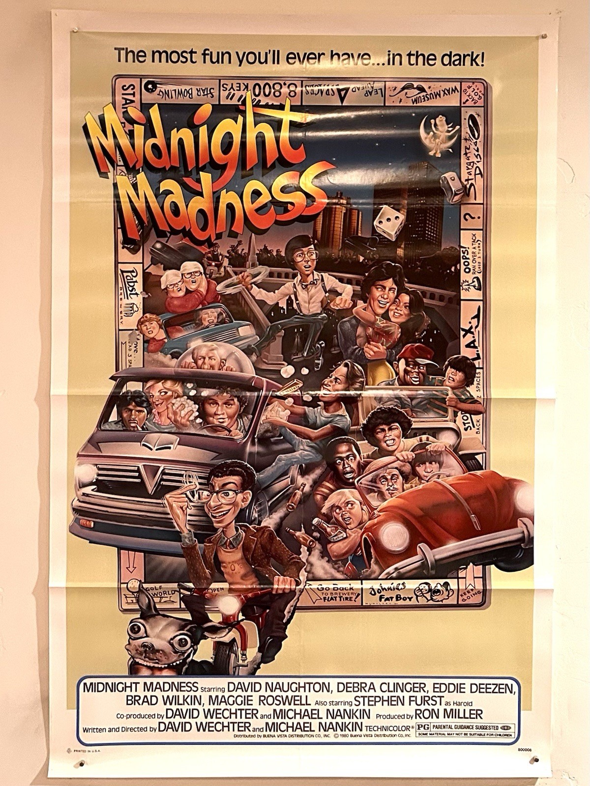 Vtg. MIDNIGHT MADNESS 1980 Eddie Deezen Original SS Poster 27” x 41” VNM