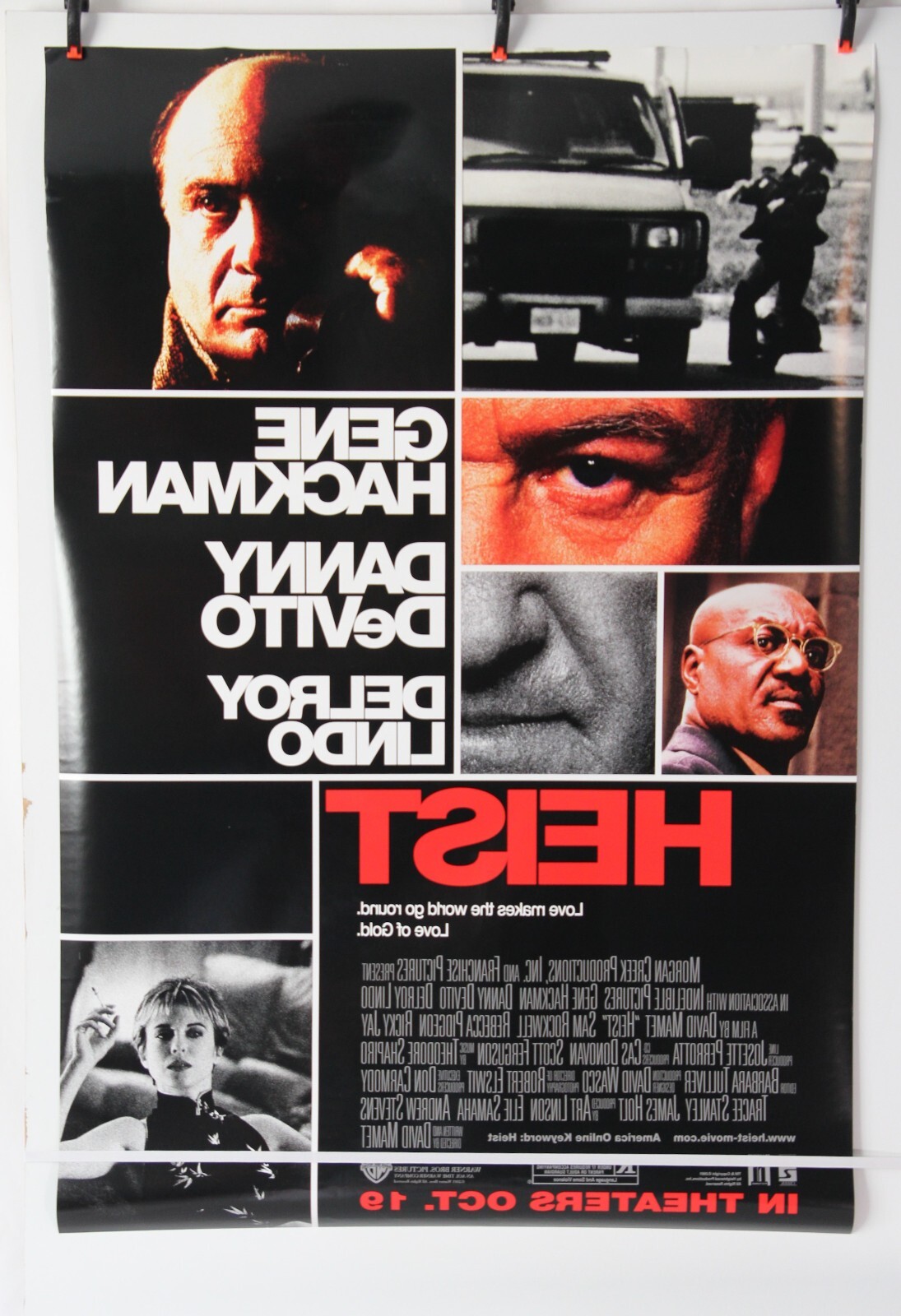 HEIST 2001 Rolled, Double-Sided 1-Sheet Poster 27×40 Gene Hackman Danny Devito