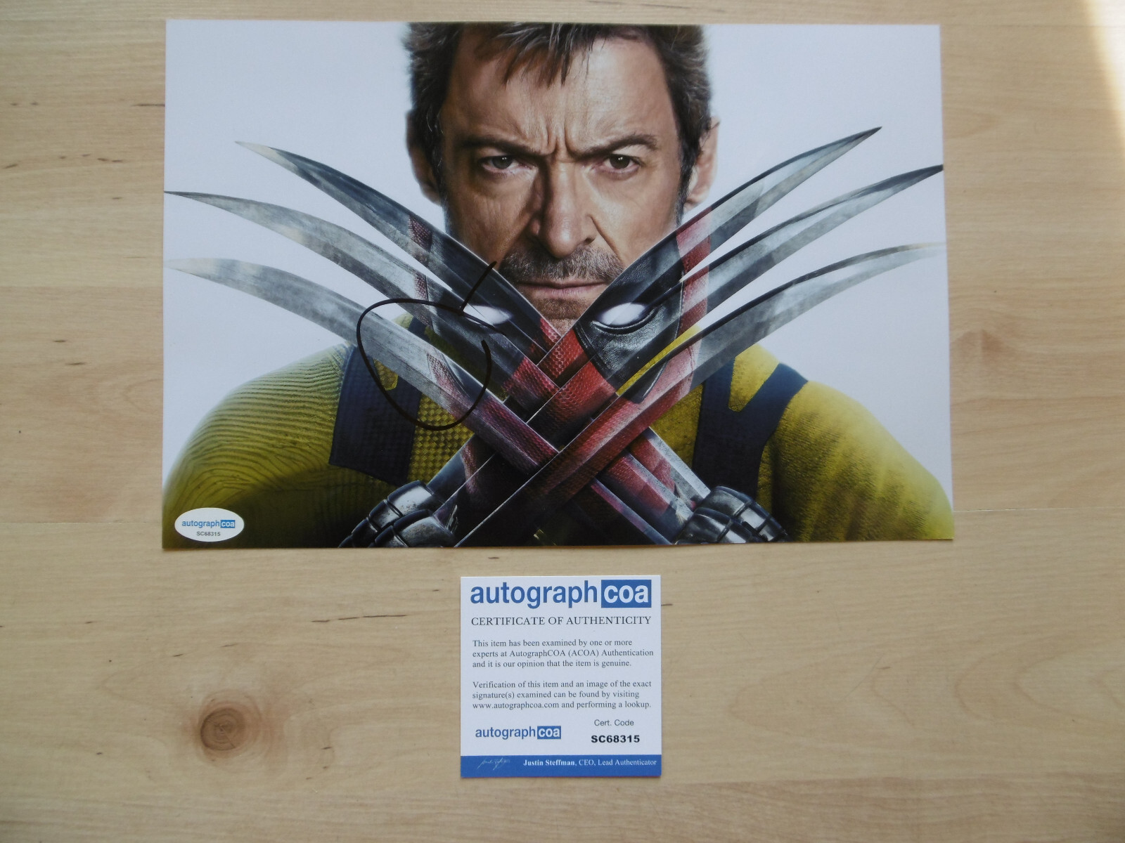 Hugh Jackman “Deadpool” signed 8×12 inch photo autograph ACOA