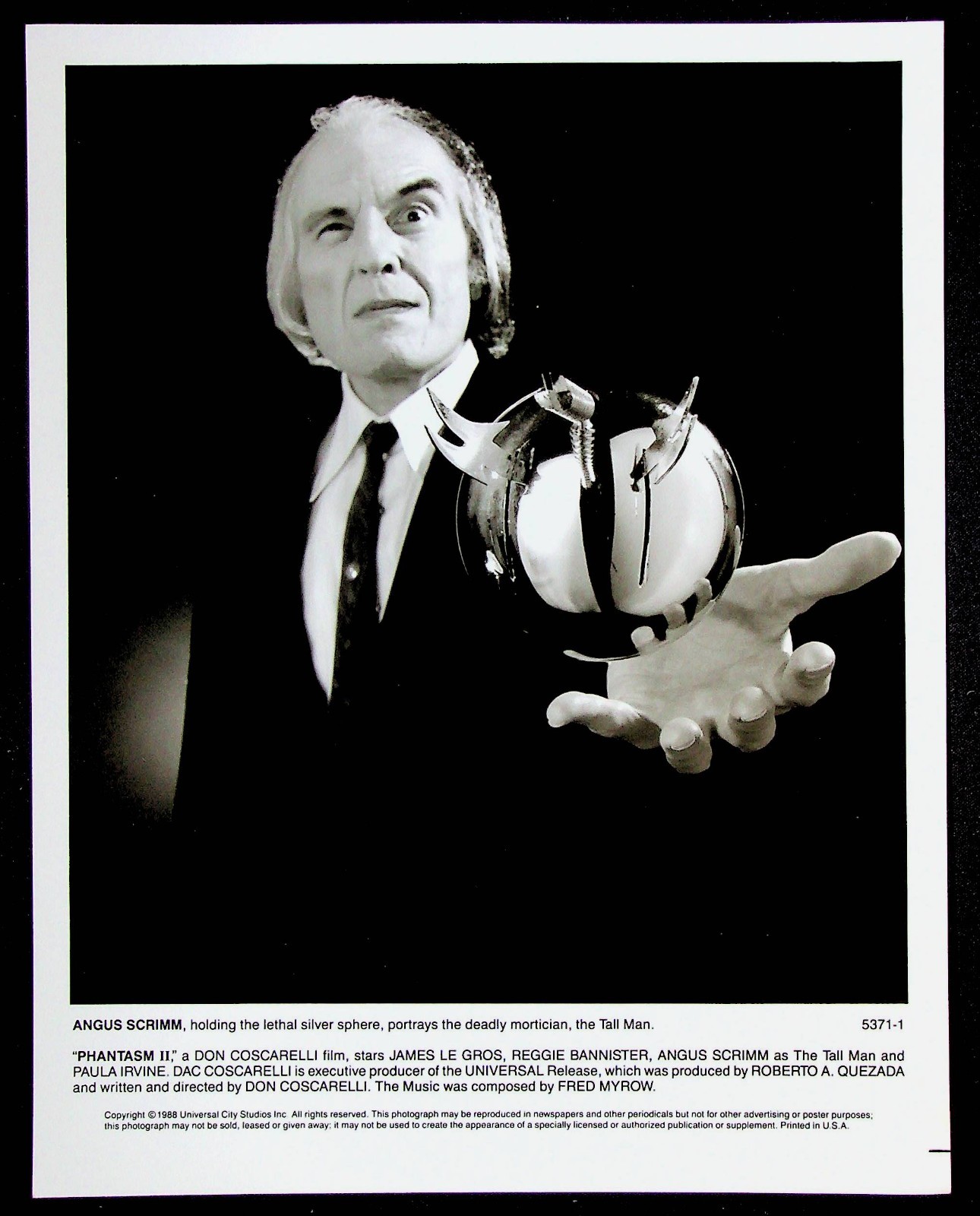 Phantasm II 1988 Original Photo Still Horror Sci-Fi Movie Tall Man Angus Scrimm