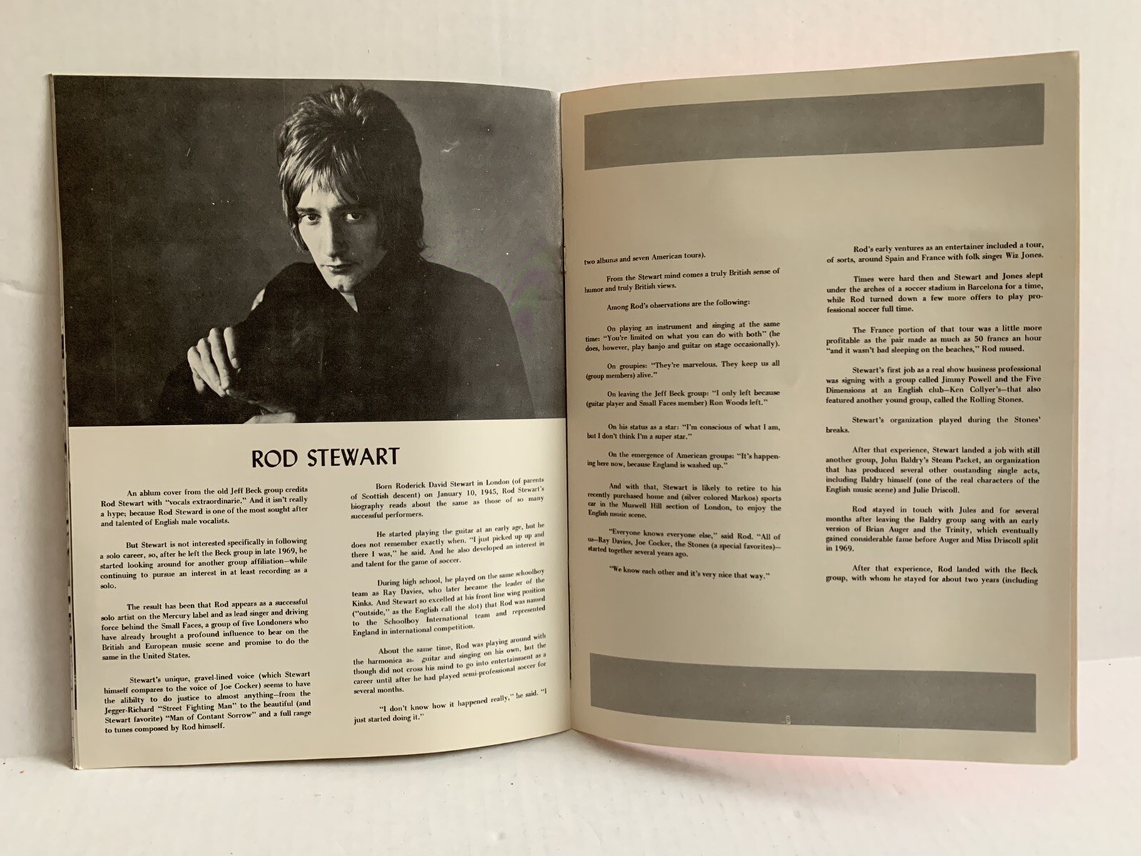 ROD STEWART Small Faces Savoy Brown Grease Band 1971 tour program book Rock Roll