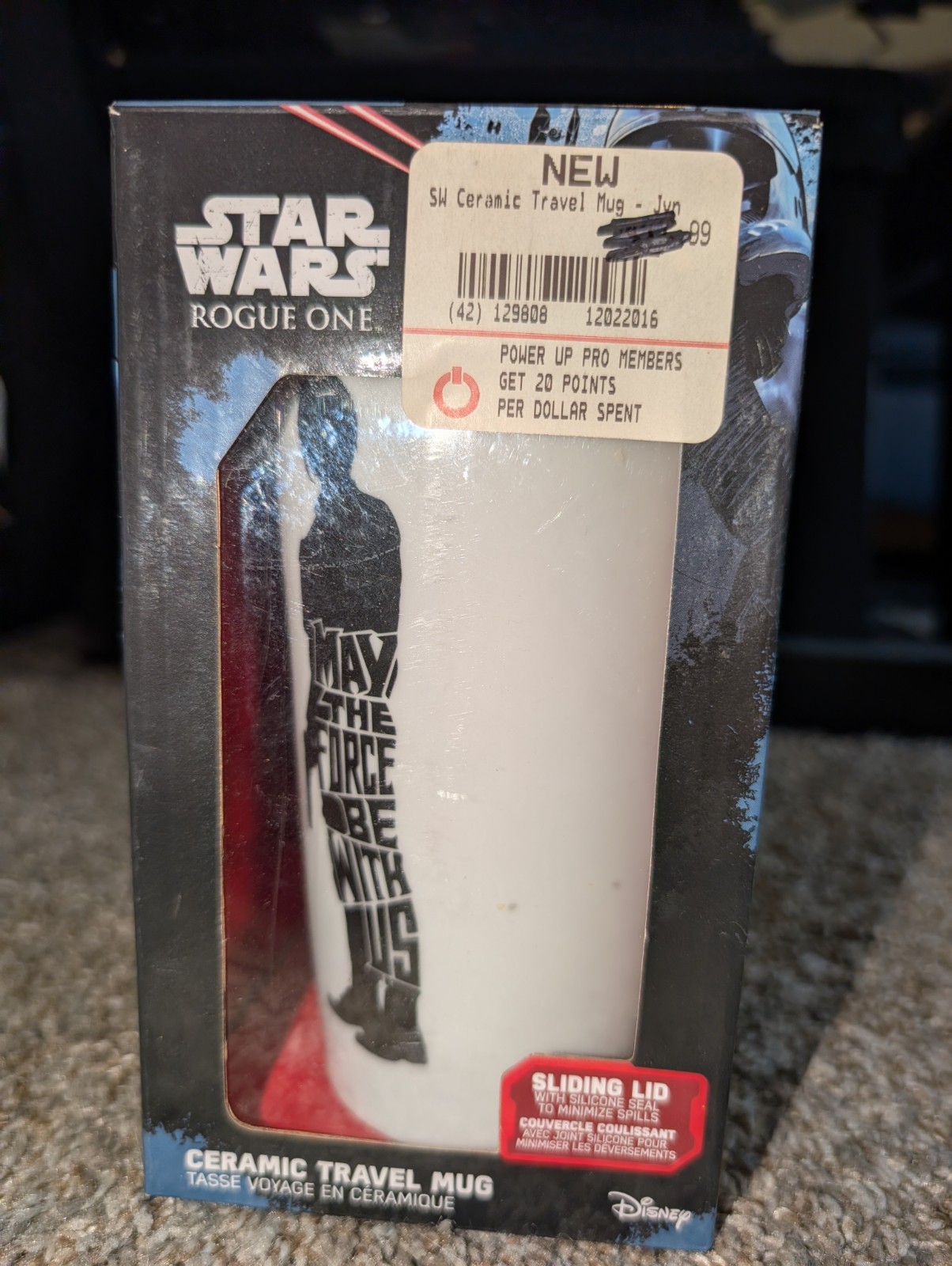 Star Wars Jyn Erso “May The Force Be With Us” 12oz Ceramic Travel Mug NEW